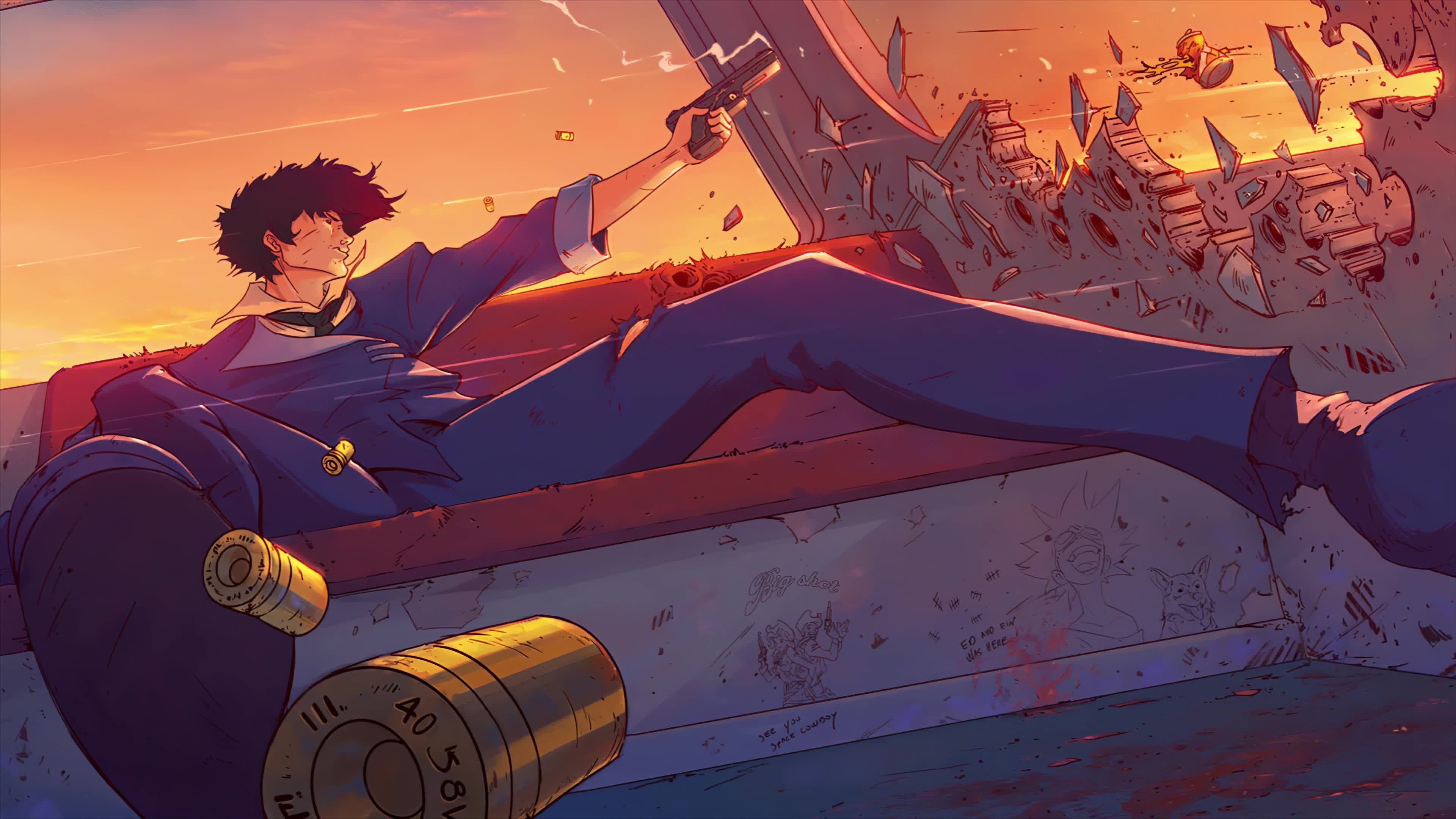 Bebop Shooting Bullets, Cowboy Bebop 4K Live Wallpaper