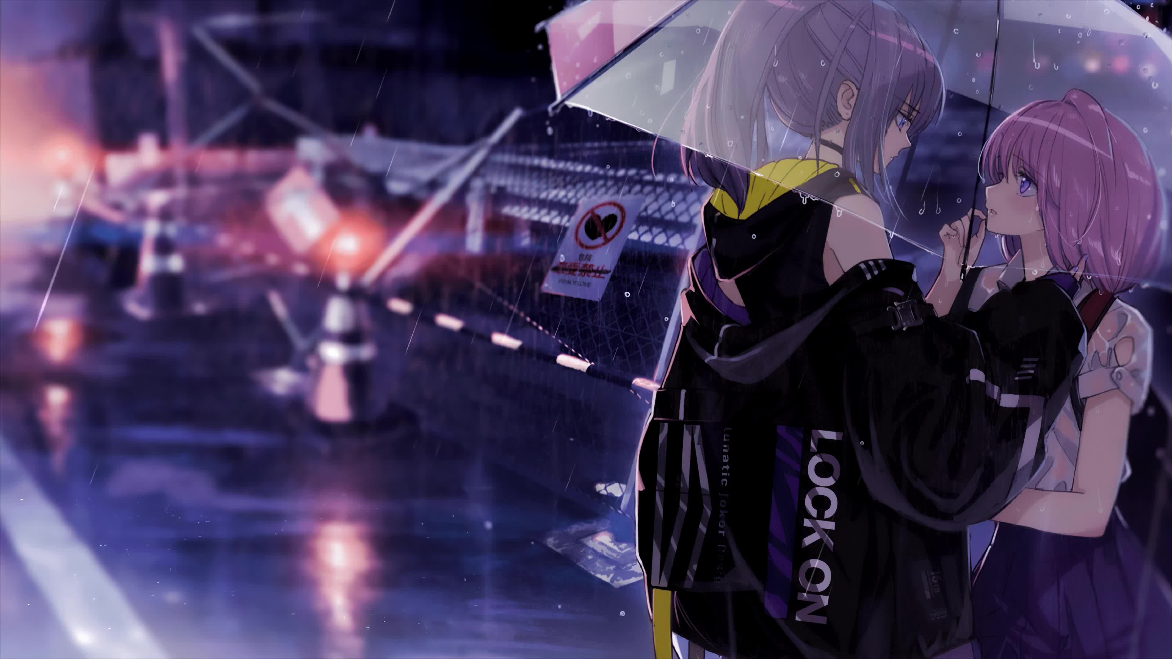 Forbidden Love, Rainy Night 4K Live Wallpaper