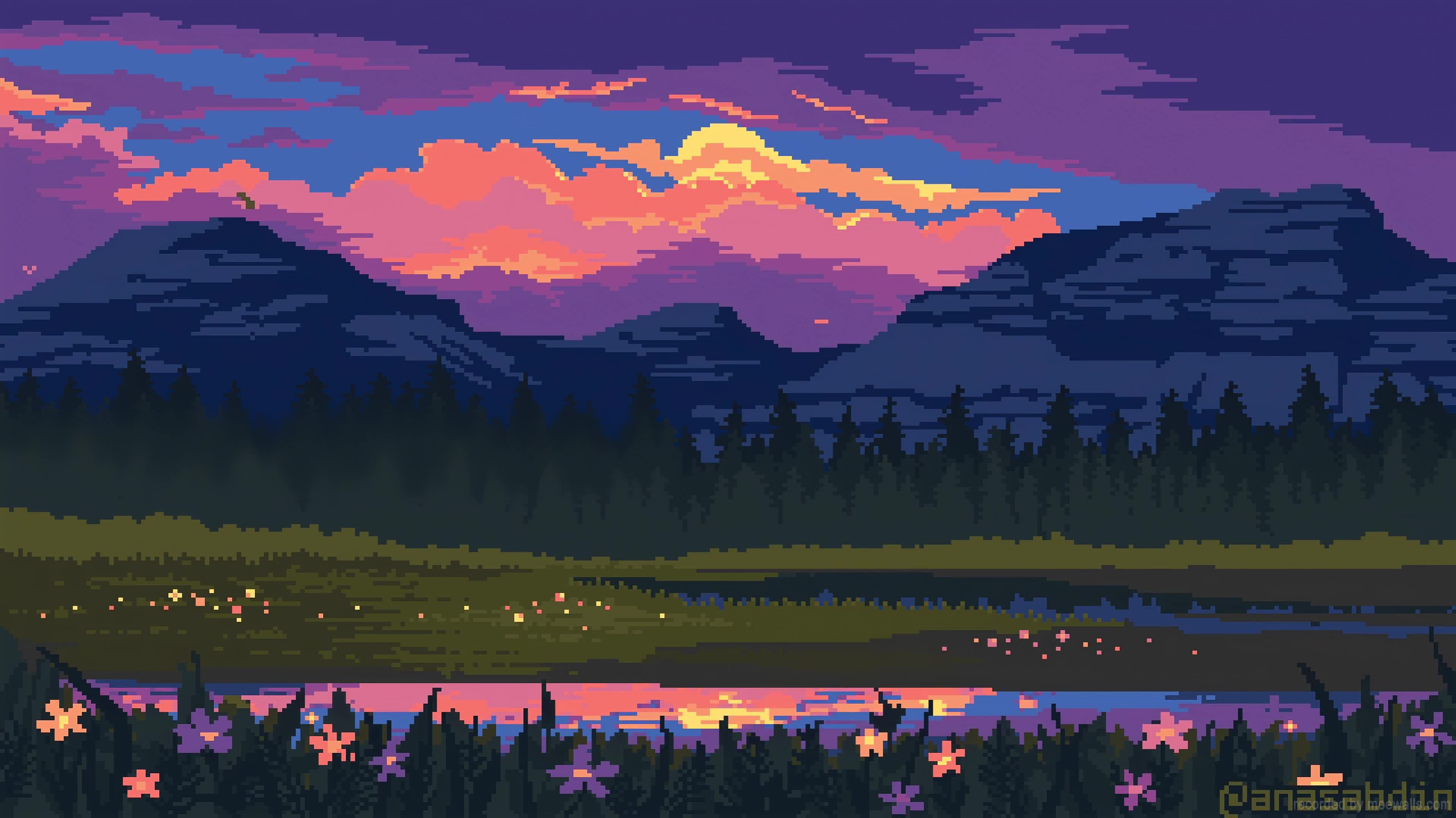 Yellowstone Pixel Landscape Free 4K Live Wallpaper