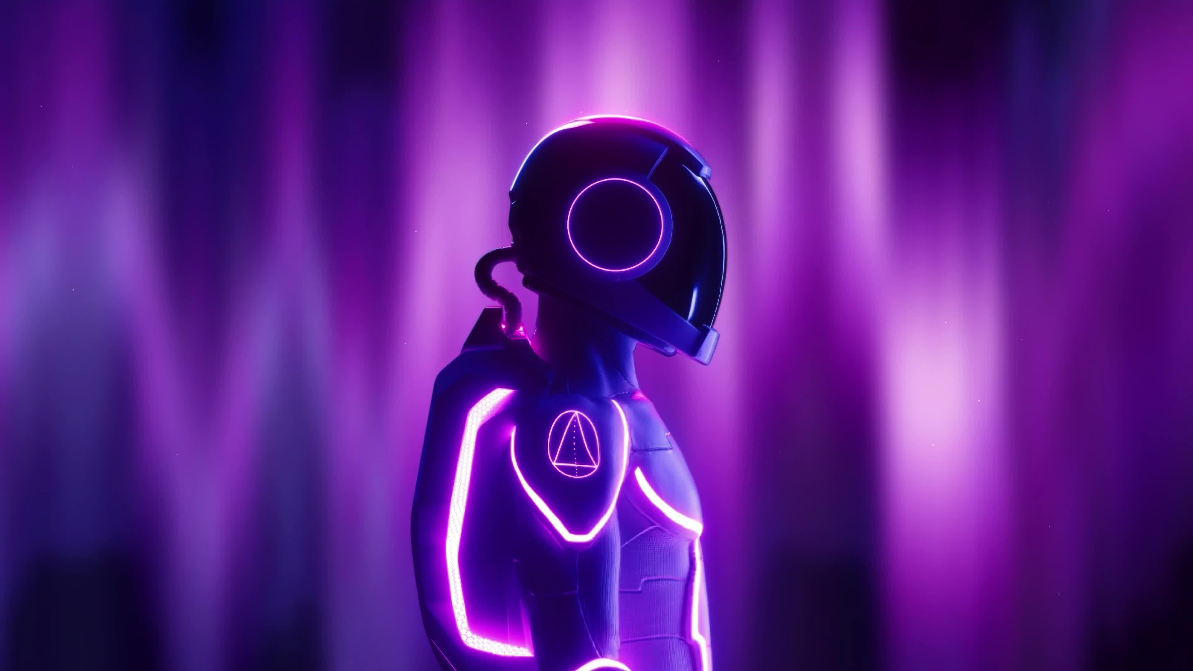Fantasy Neon Astronaut 4K and QHD Live Wallpaper