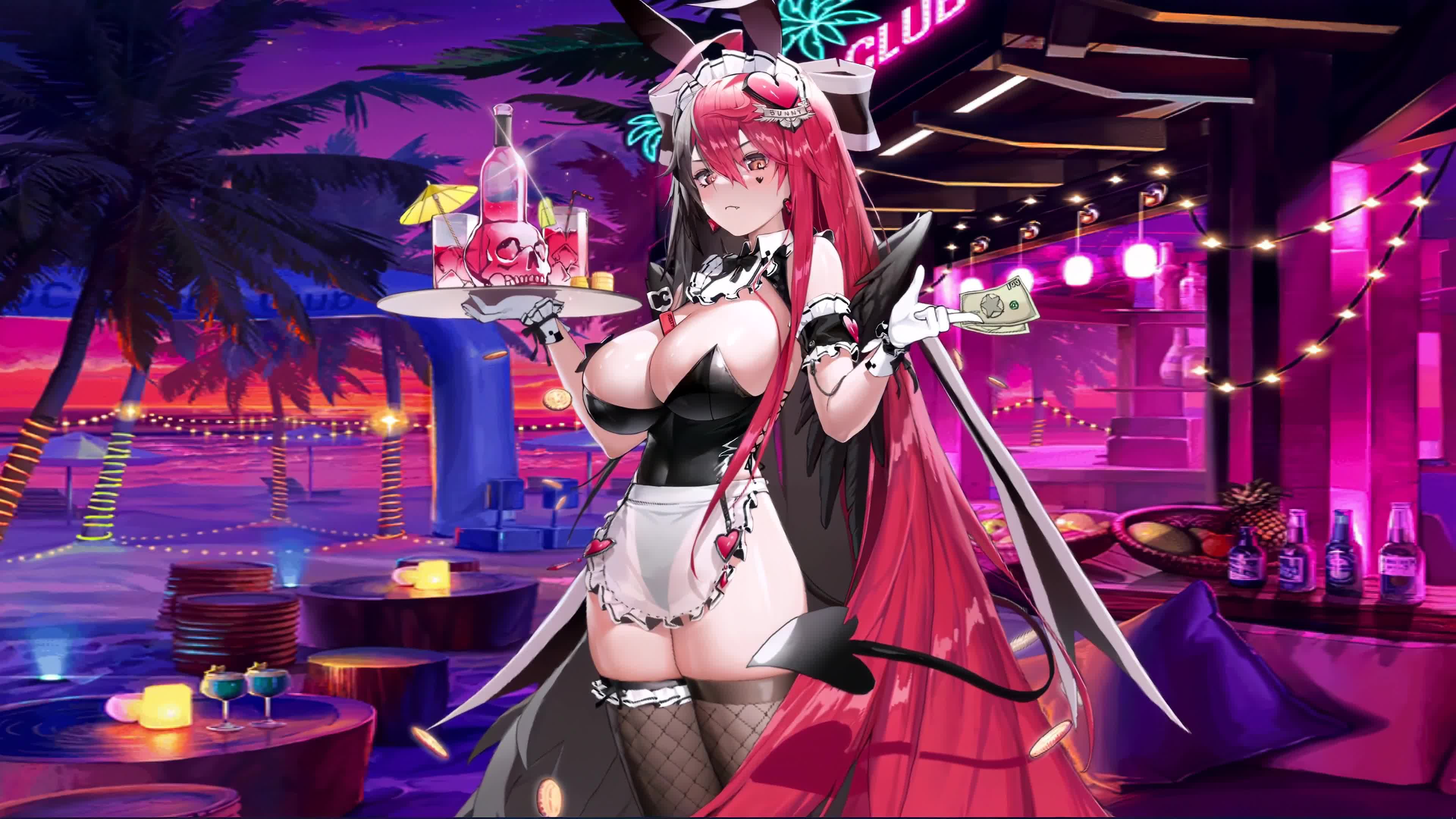 Bunny Girl Samael, Waitress Girl, Destiny Child Live Wallpaper