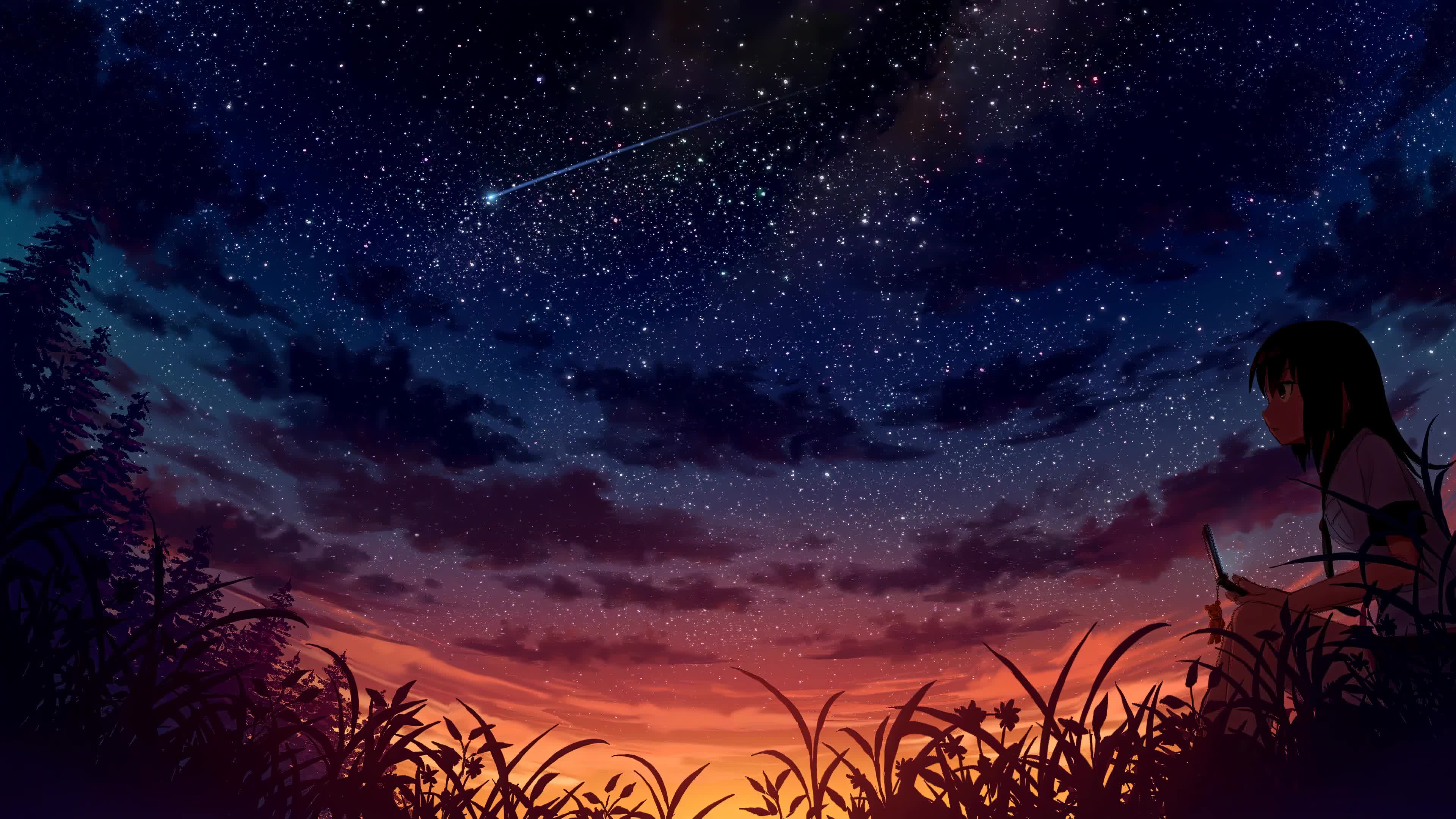 Girl And Stars Live Wallpaper