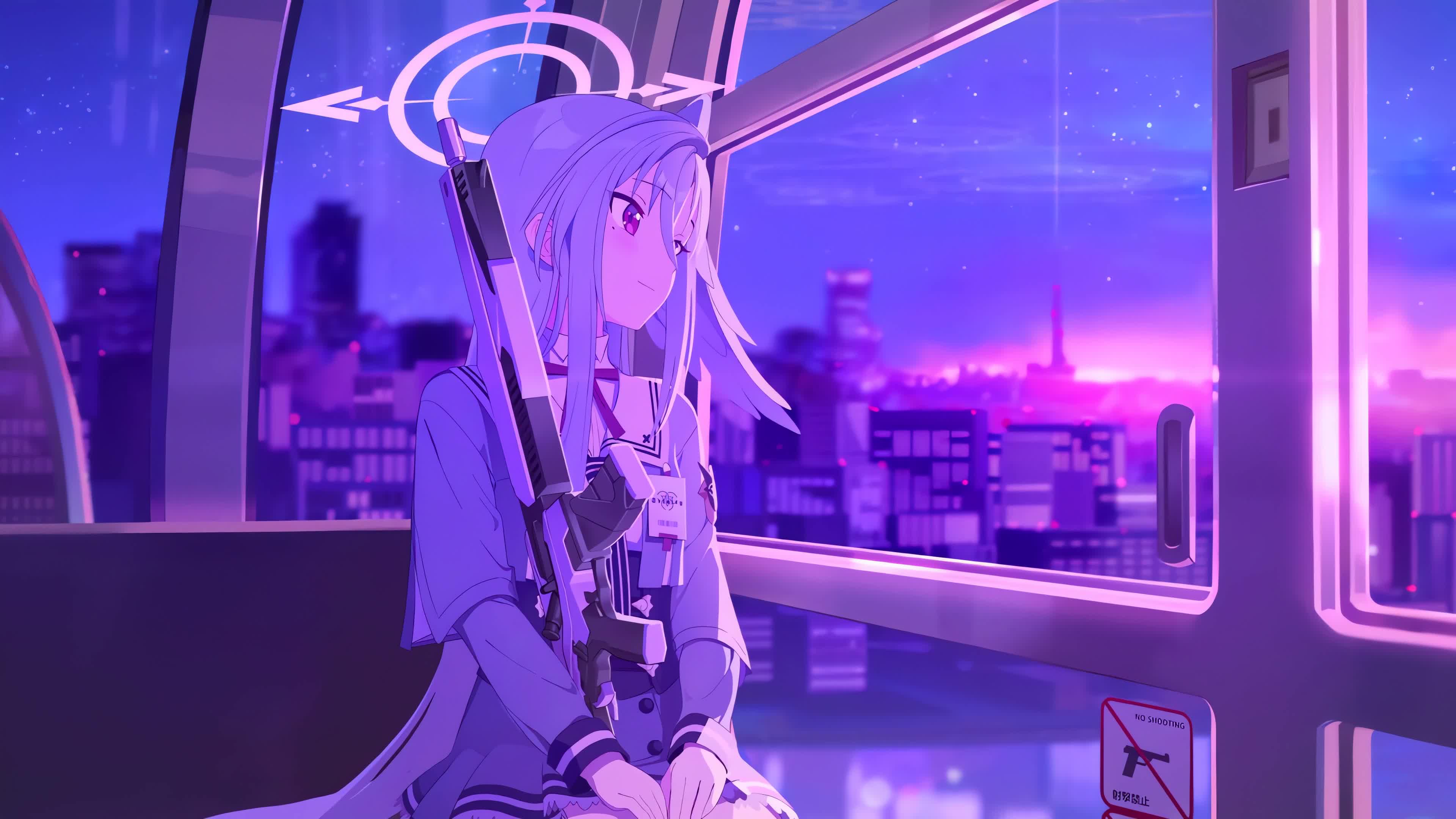 Blue Archive - Suzumi In The Sleeping City Live Wallpaper | 3840x2160