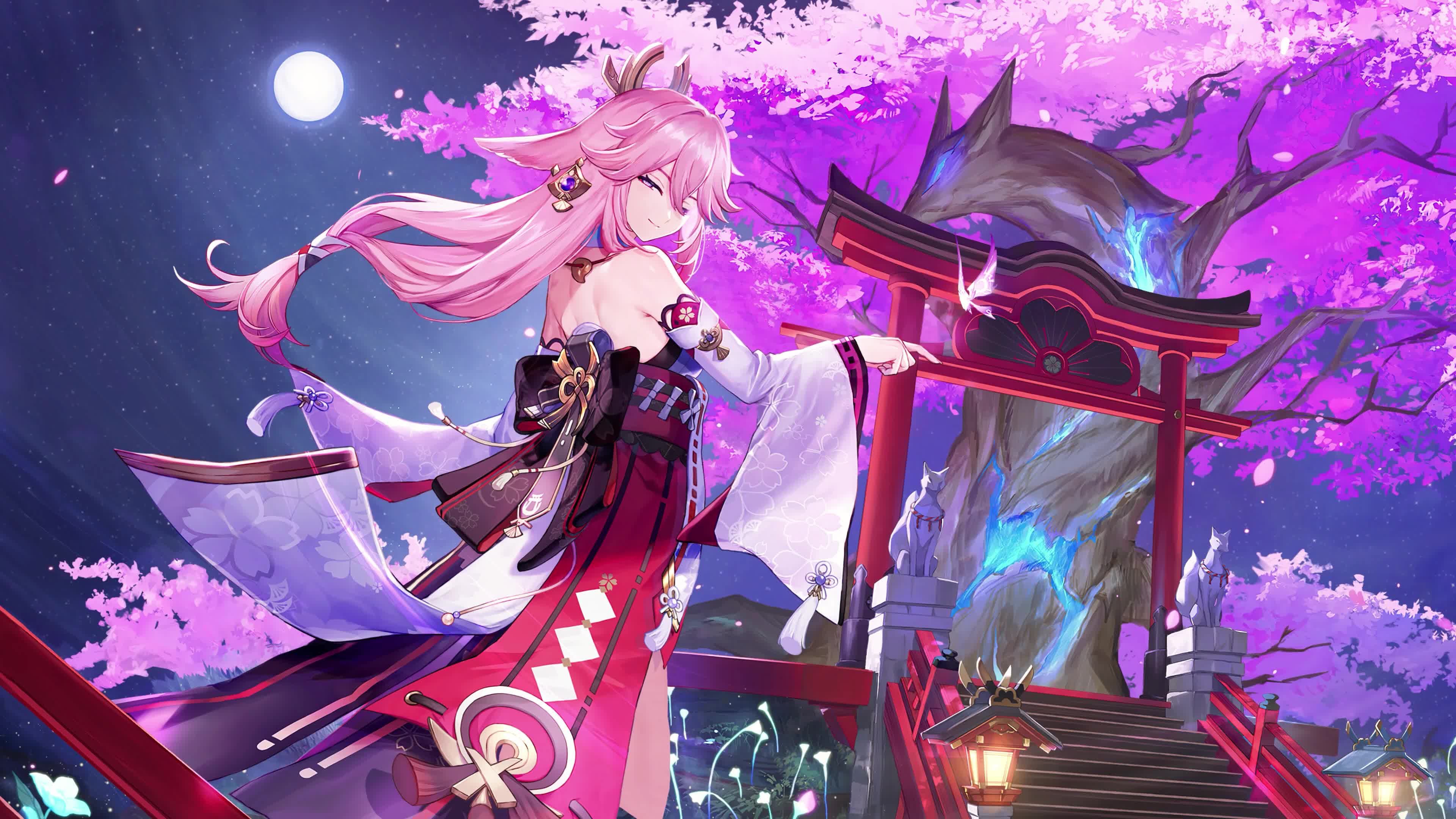 Yae Miko - Genshin Impact - 4k / 60fps Live Wallpaper