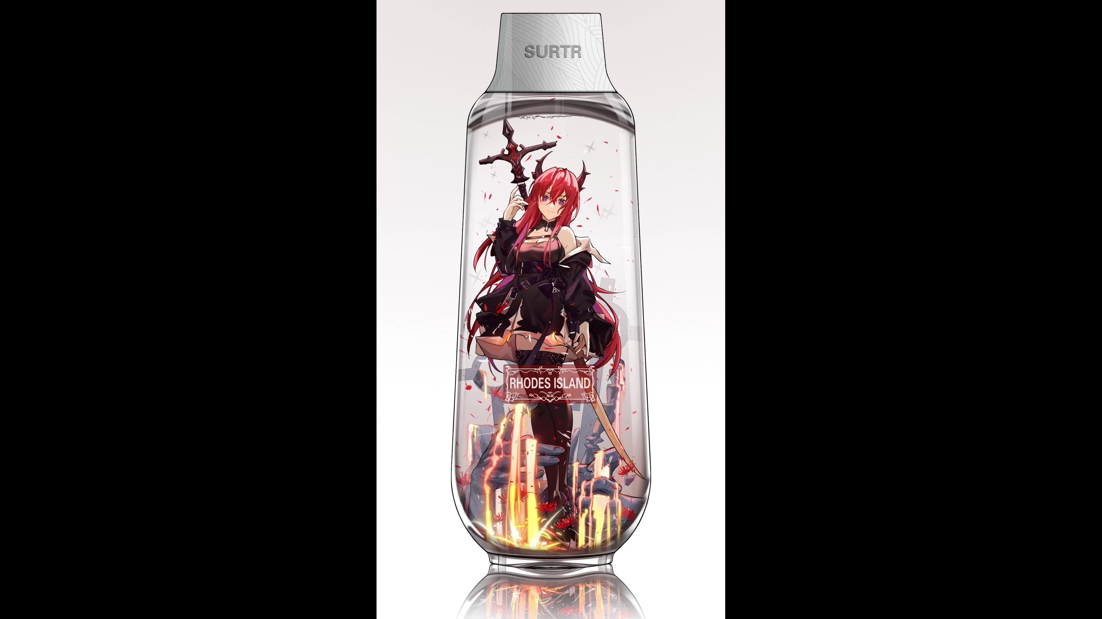 surtr in a transparent bottle arknights for android Live Wallpaper