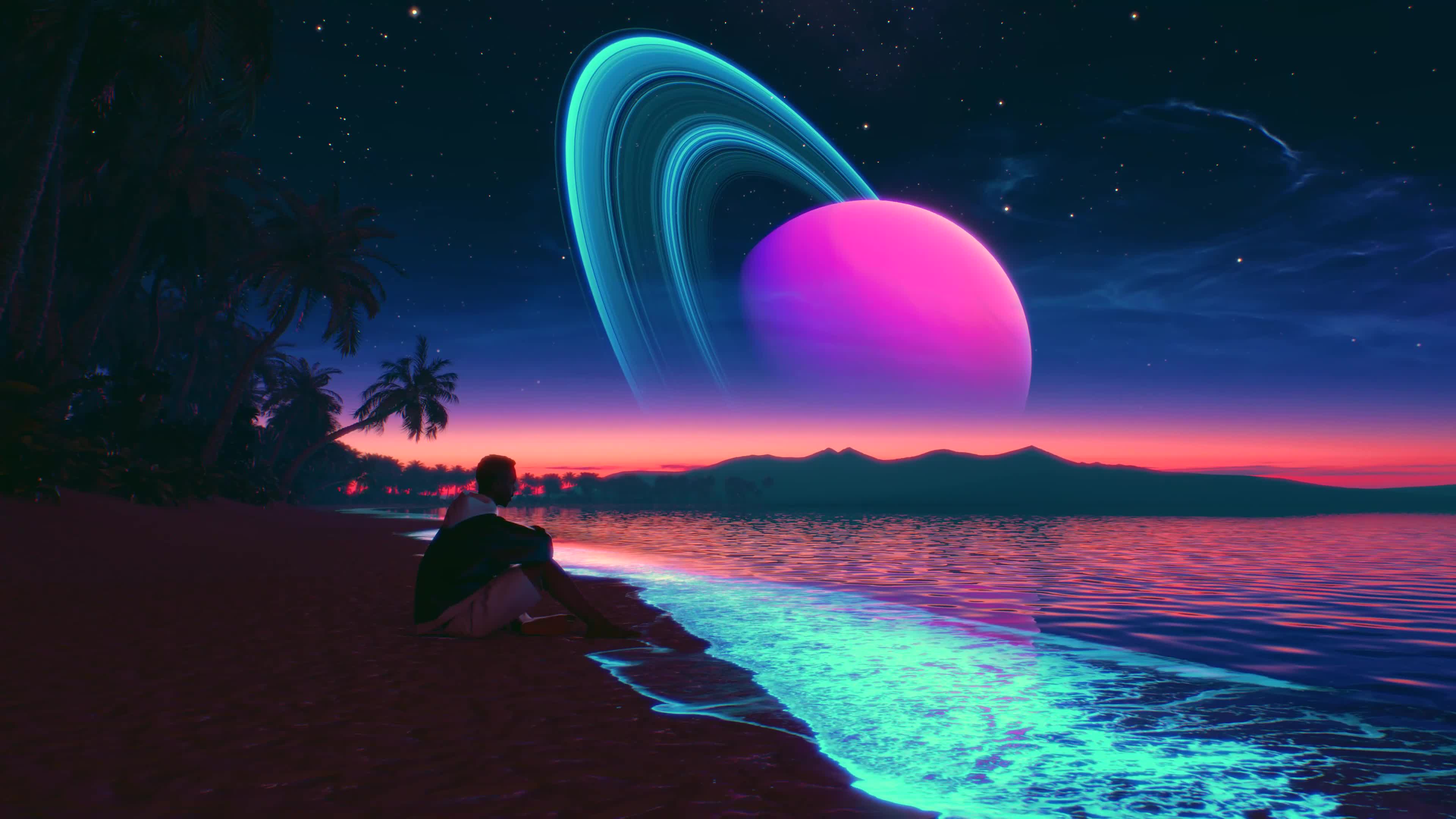 Solitude on the beach by the ocean Live Wallpaper