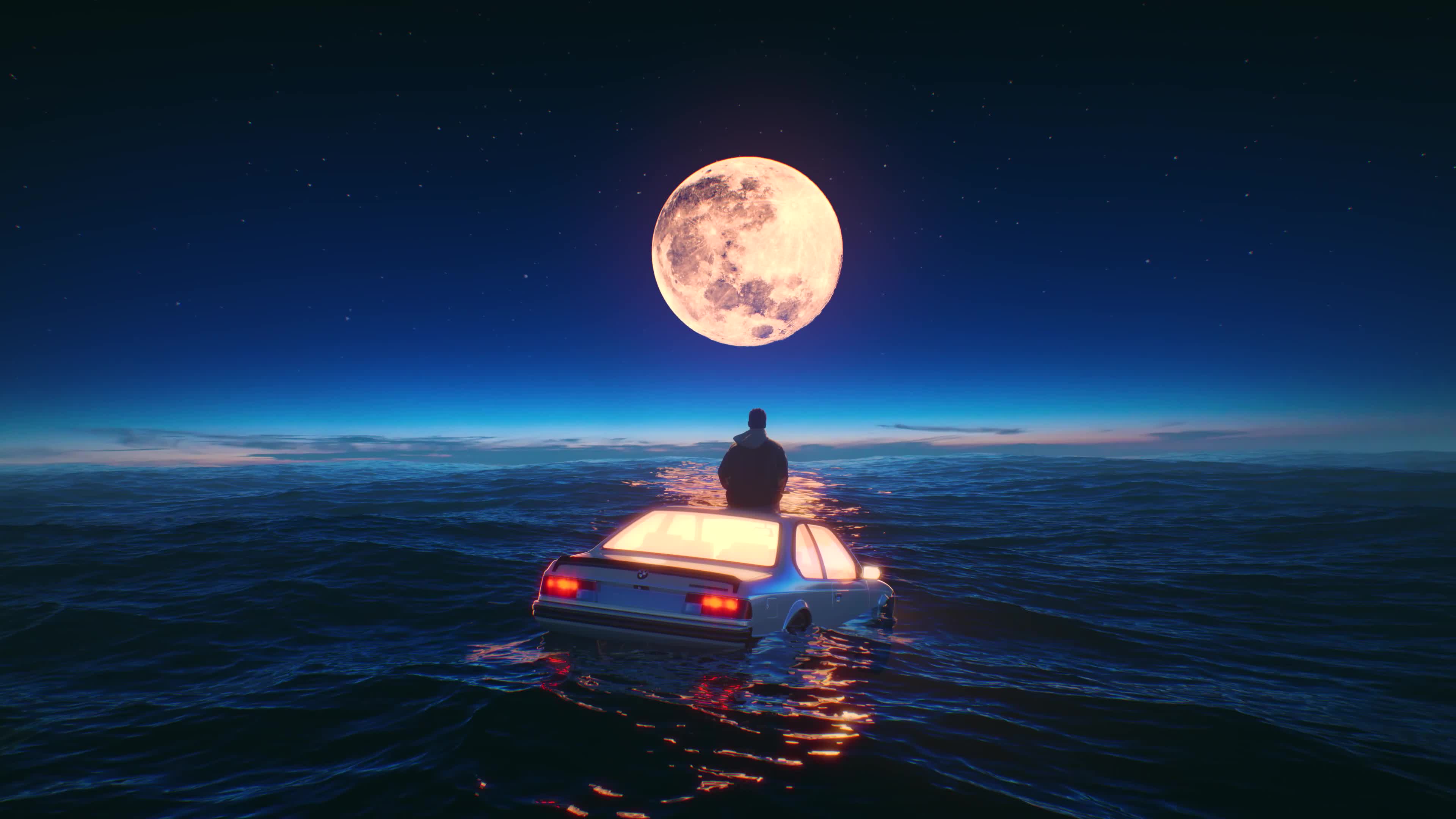 Marooned in the middle of the ocean Live Wallpaper