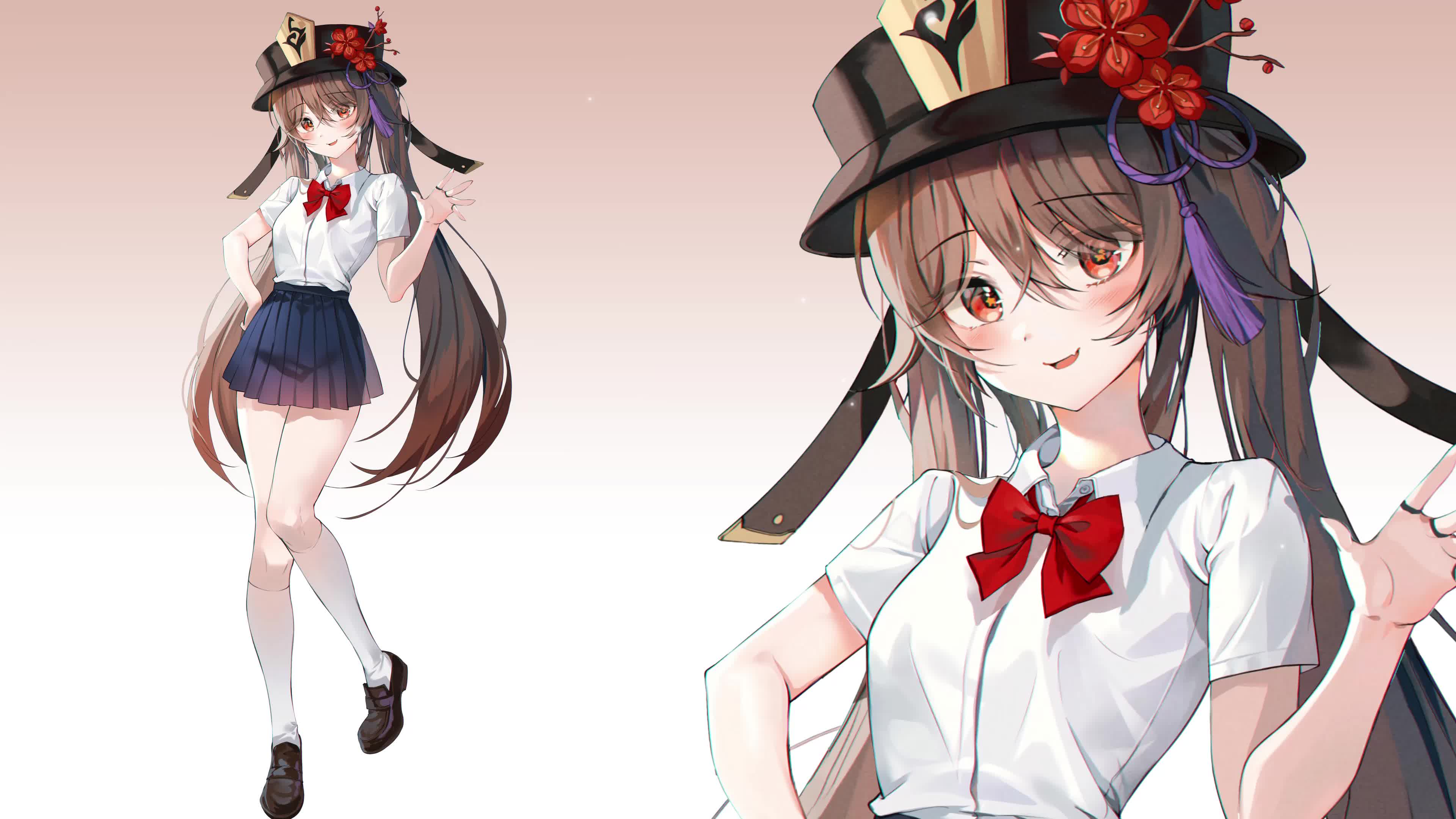 Hu Tao Split Genshin Impact Live Wallpaper