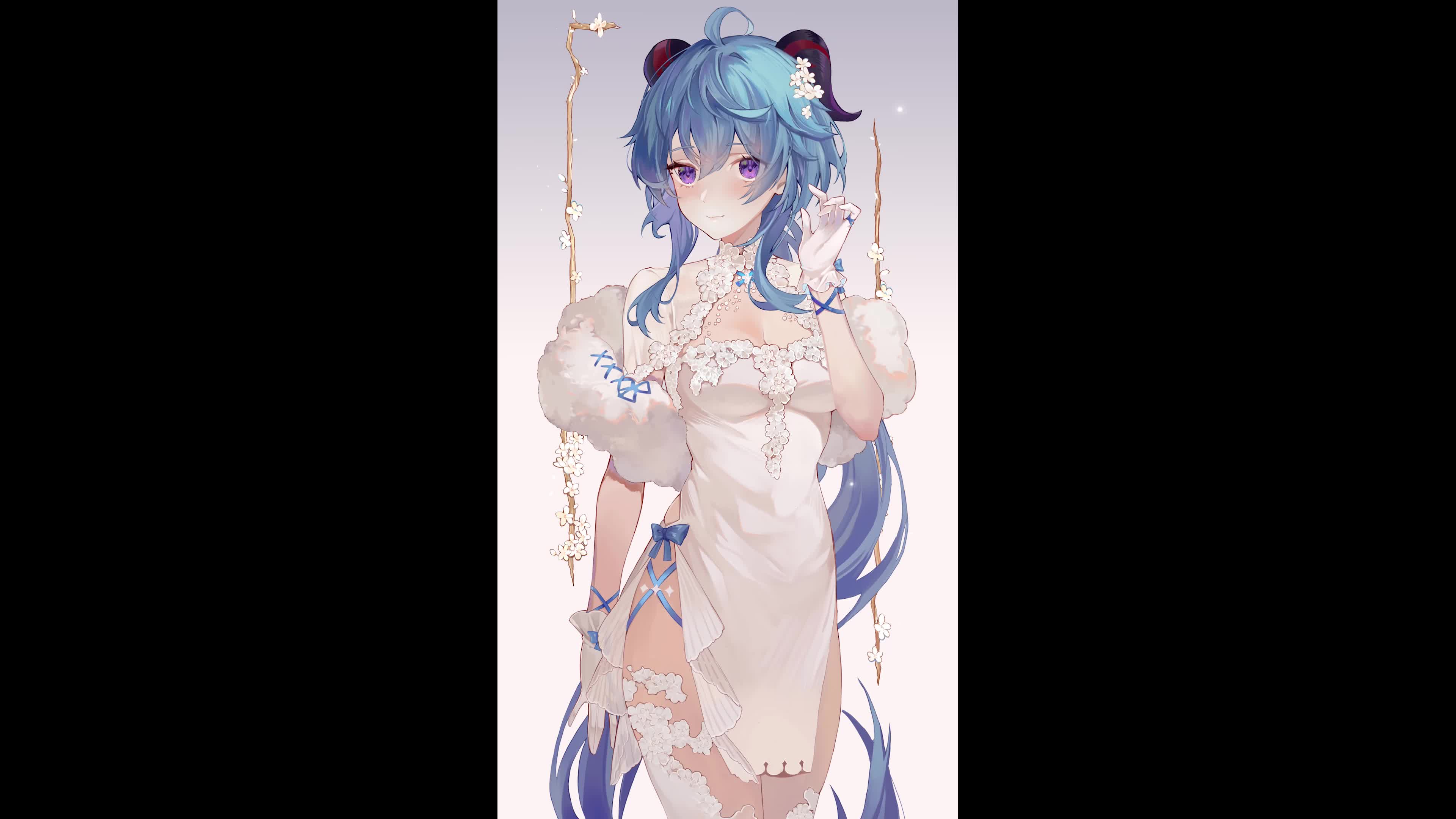 Guan Yu in her beautiful Genshin Impact Dress for android Live Wallpaper