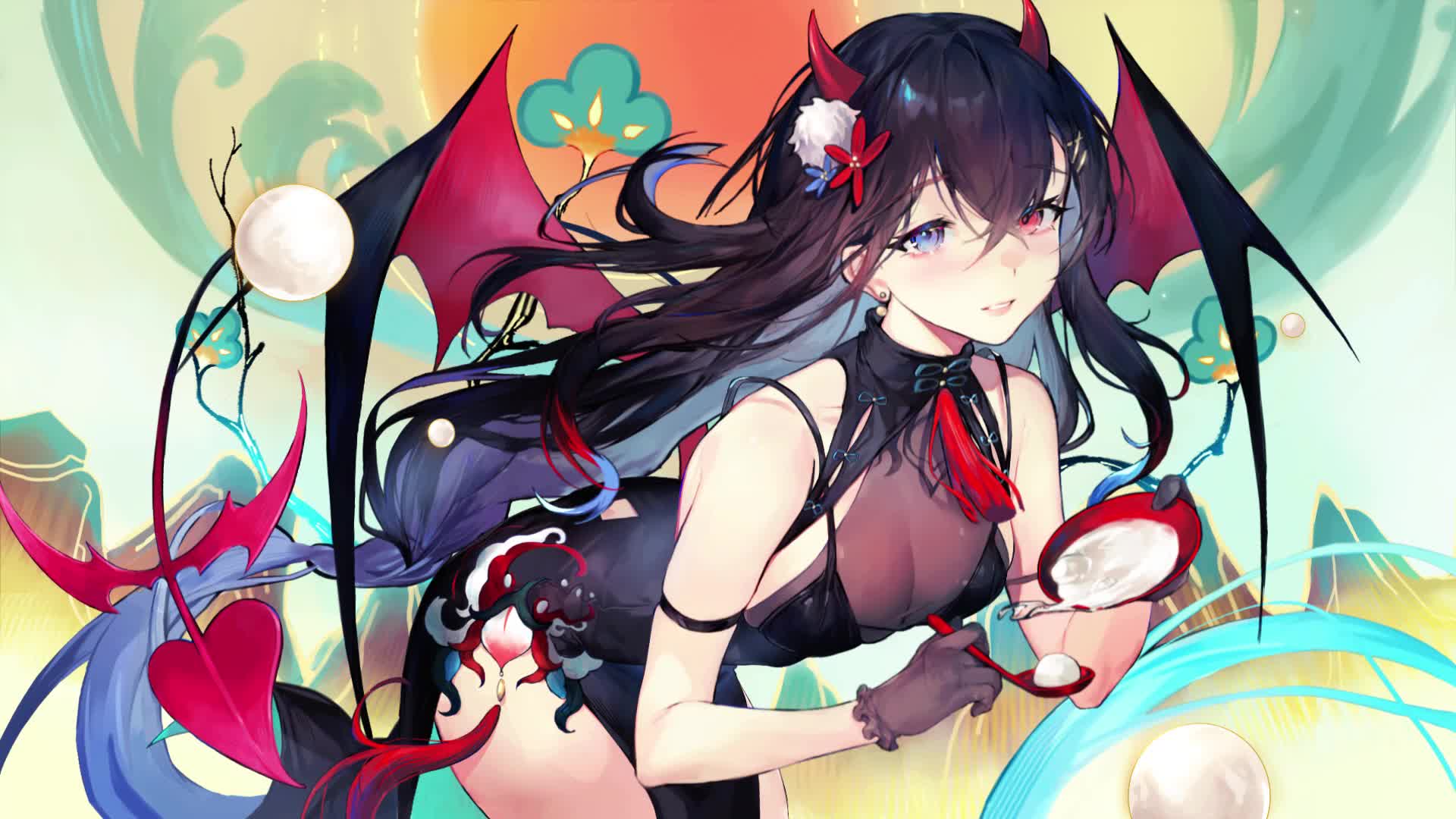 Beautiful demon girl hd version Live Wallpaper