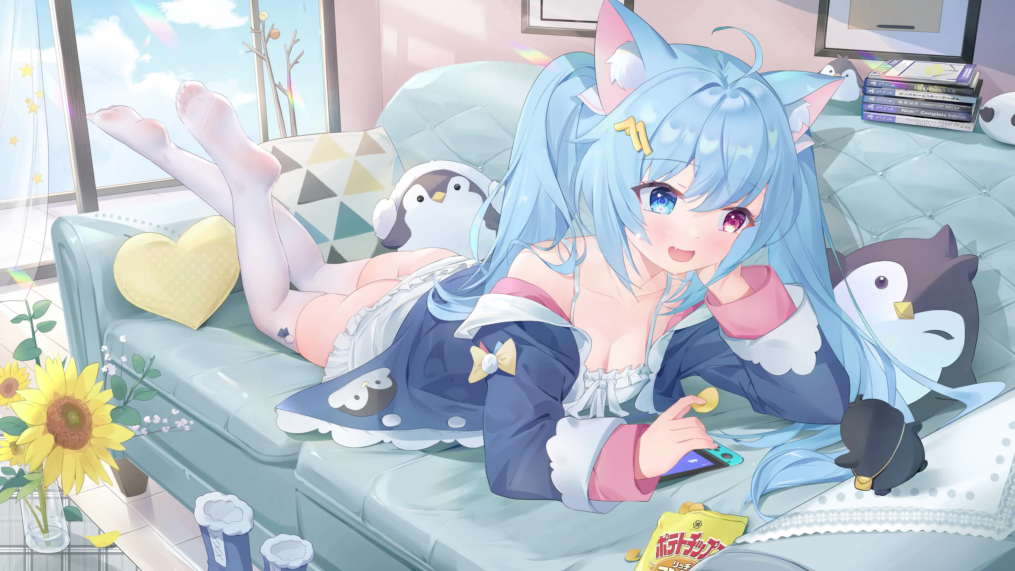 The cat girl is cute Live Wallpaper