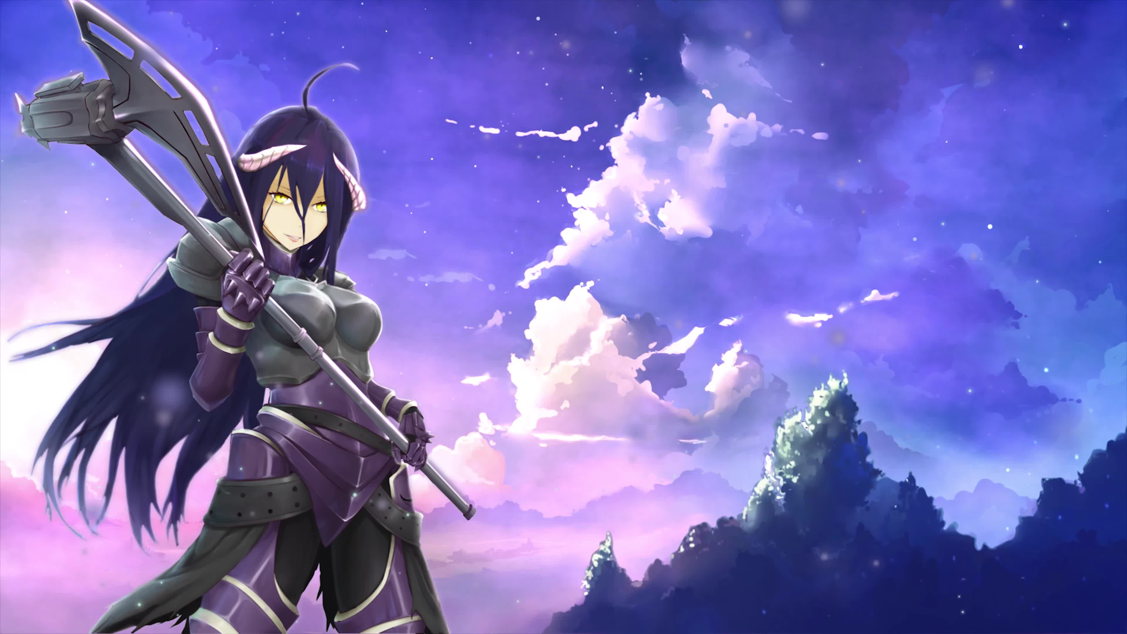 Albedo is a beautiful but dangerous demoness Overlord Live Wallpaper