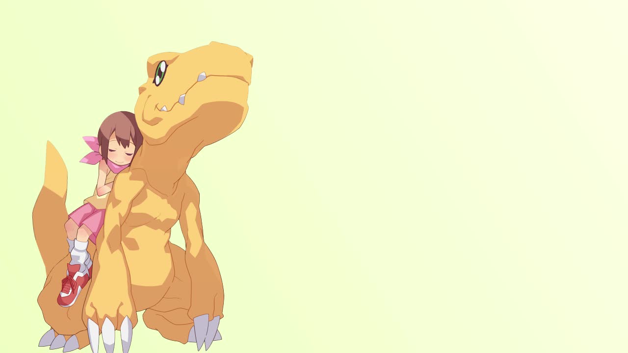 A girl and a dinosaur Live Wallpaper