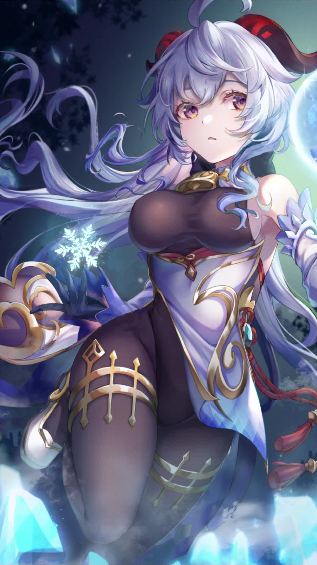 Ganyu is also beautiful as a snowflake Genshin Impact for mobile devices Live Wallpaper