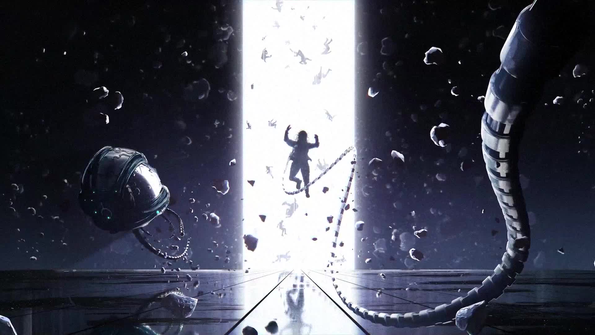 The astronaut goes on his last journey Live Wallpaper