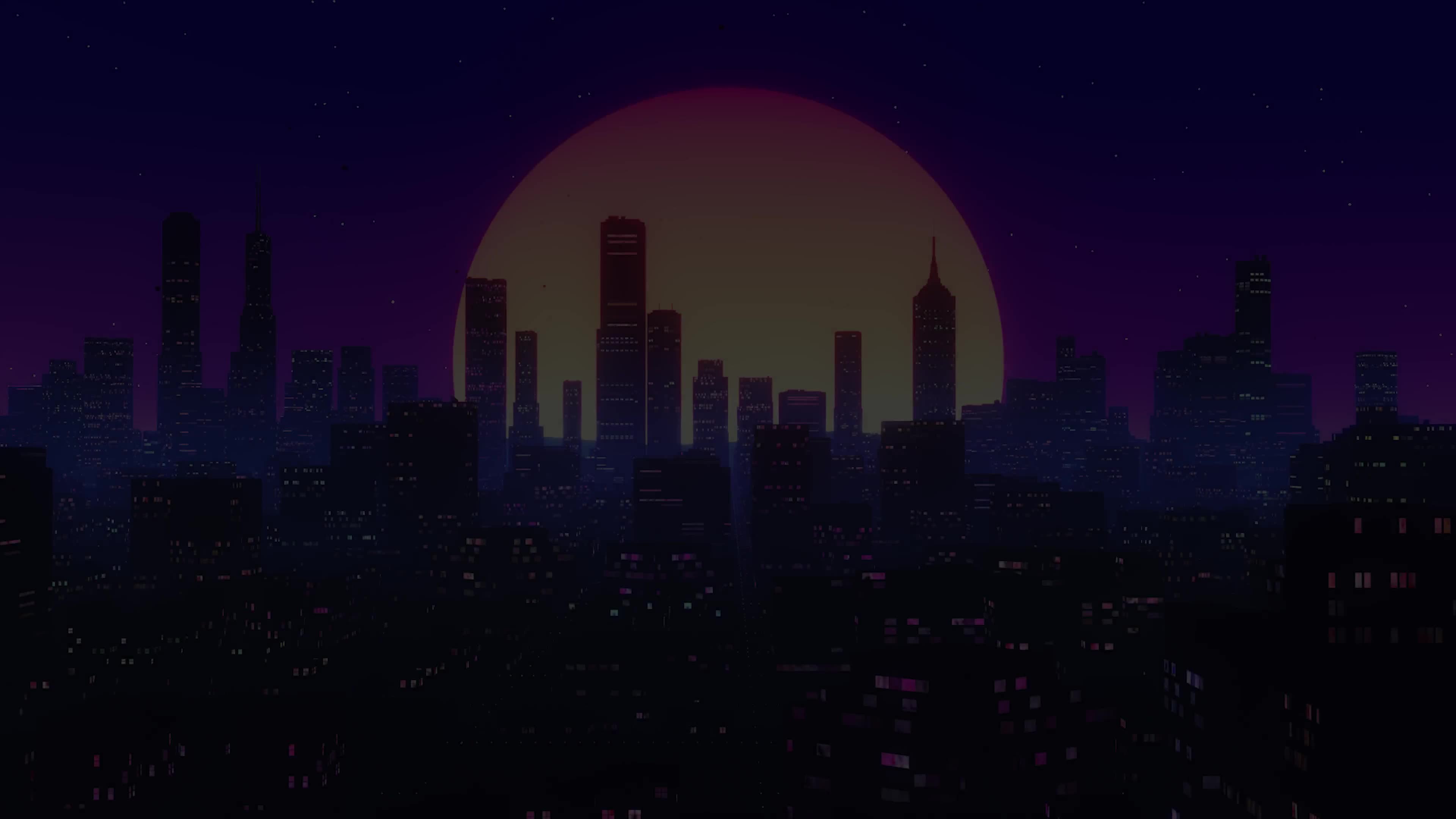 Pale Moon Over The City Live Wallpaper