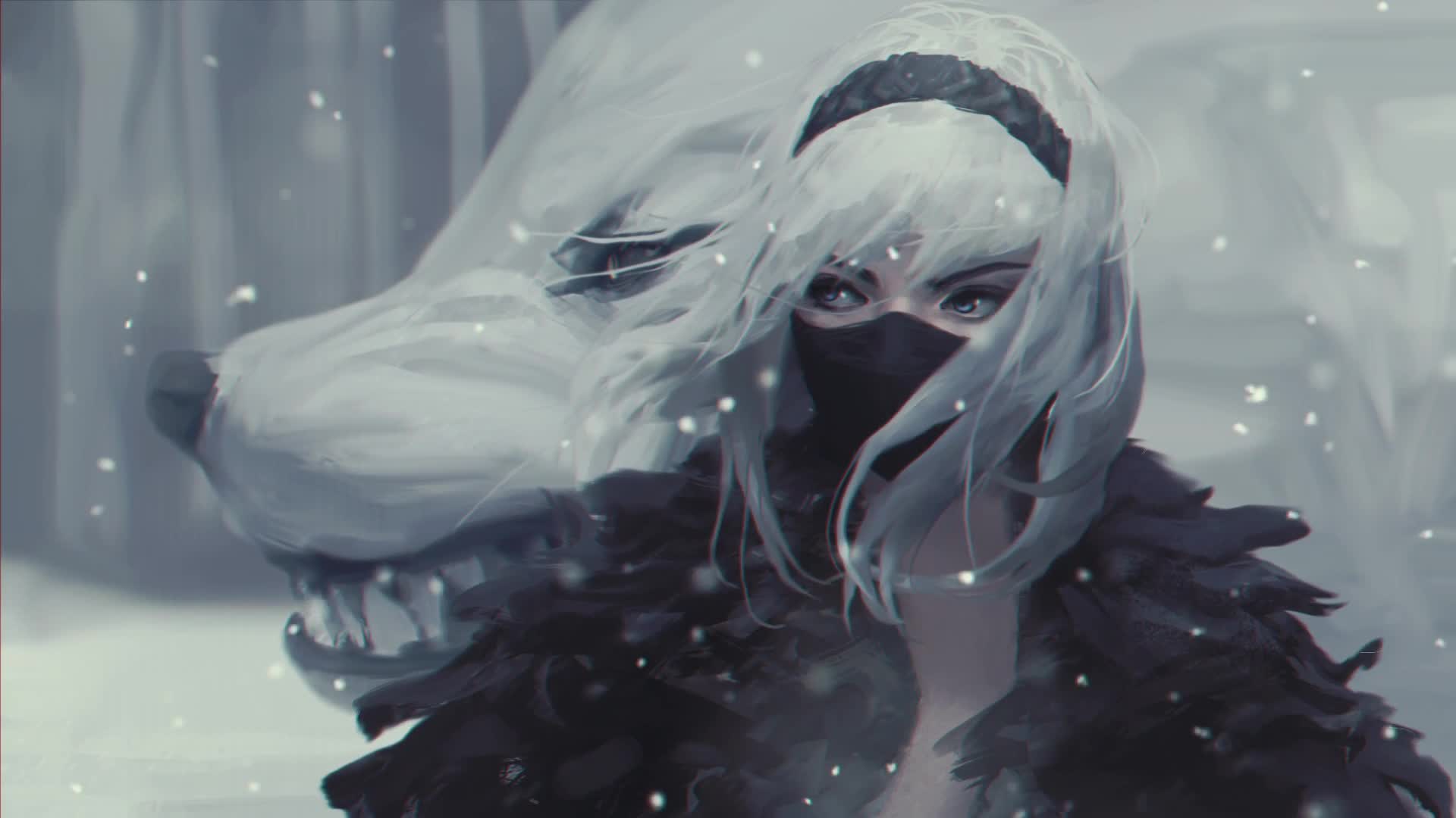 White wolf Live Wallpaper