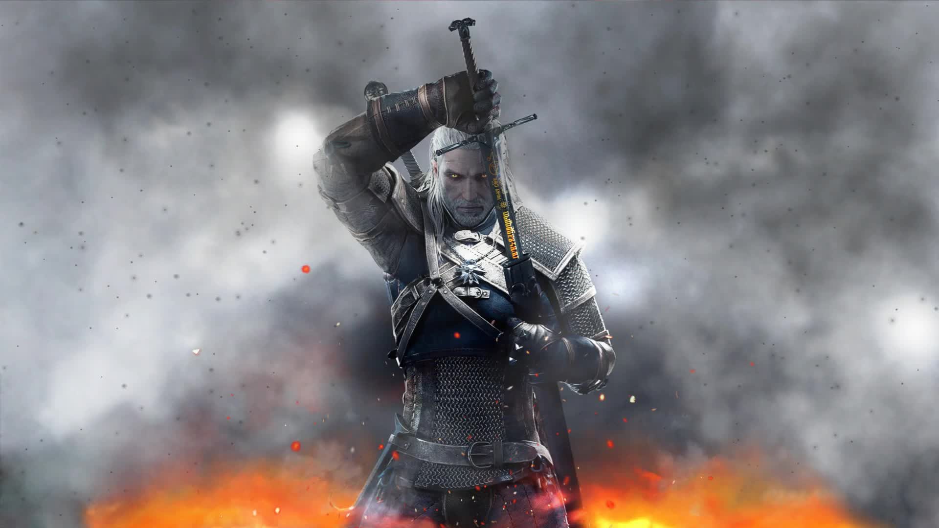 The Witcher in the Smoke Live Wallpaper