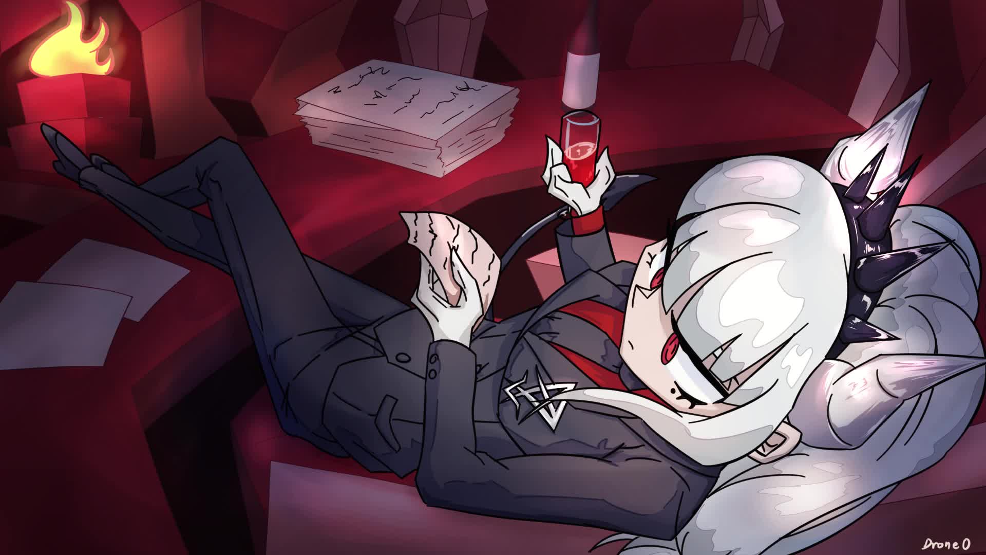 Lucifer girl from Helltaker Live Wallpaper