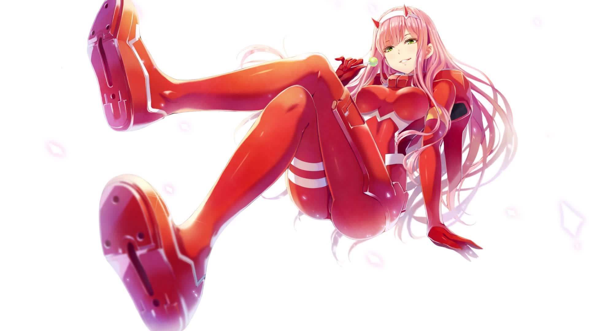 Zero Two on a white background Darling in the Franx Live Wallpaper