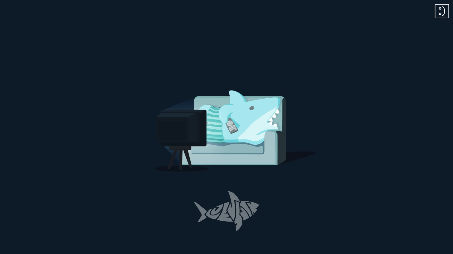 Shark watching TV Live Wallpaper