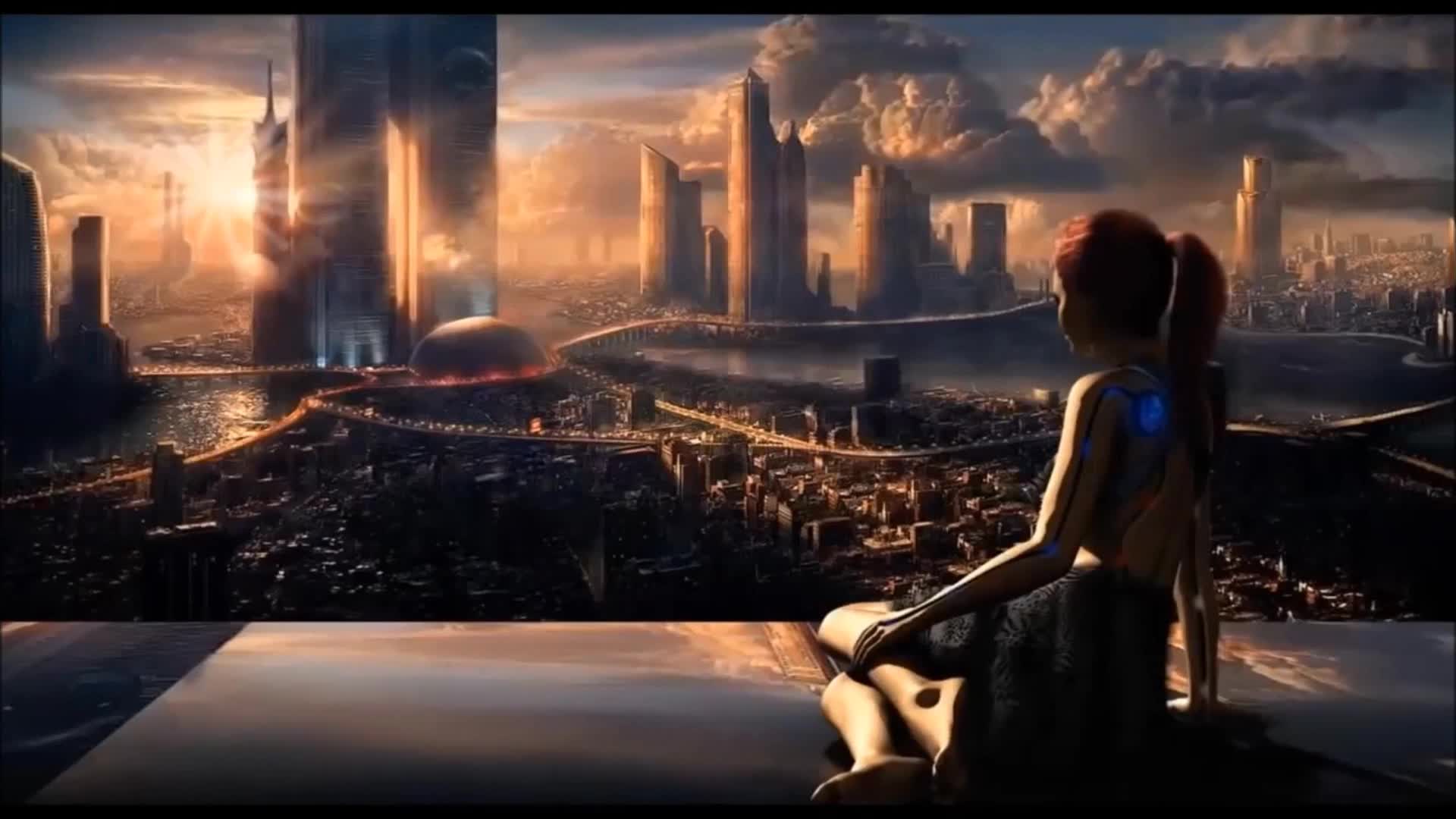 View of the city of the future Live Wallpaper