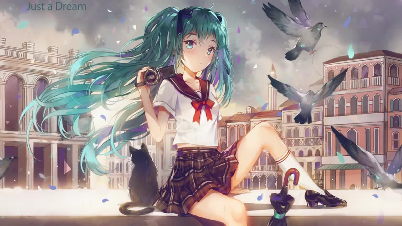 Anime girl with camera Live Wallpaper