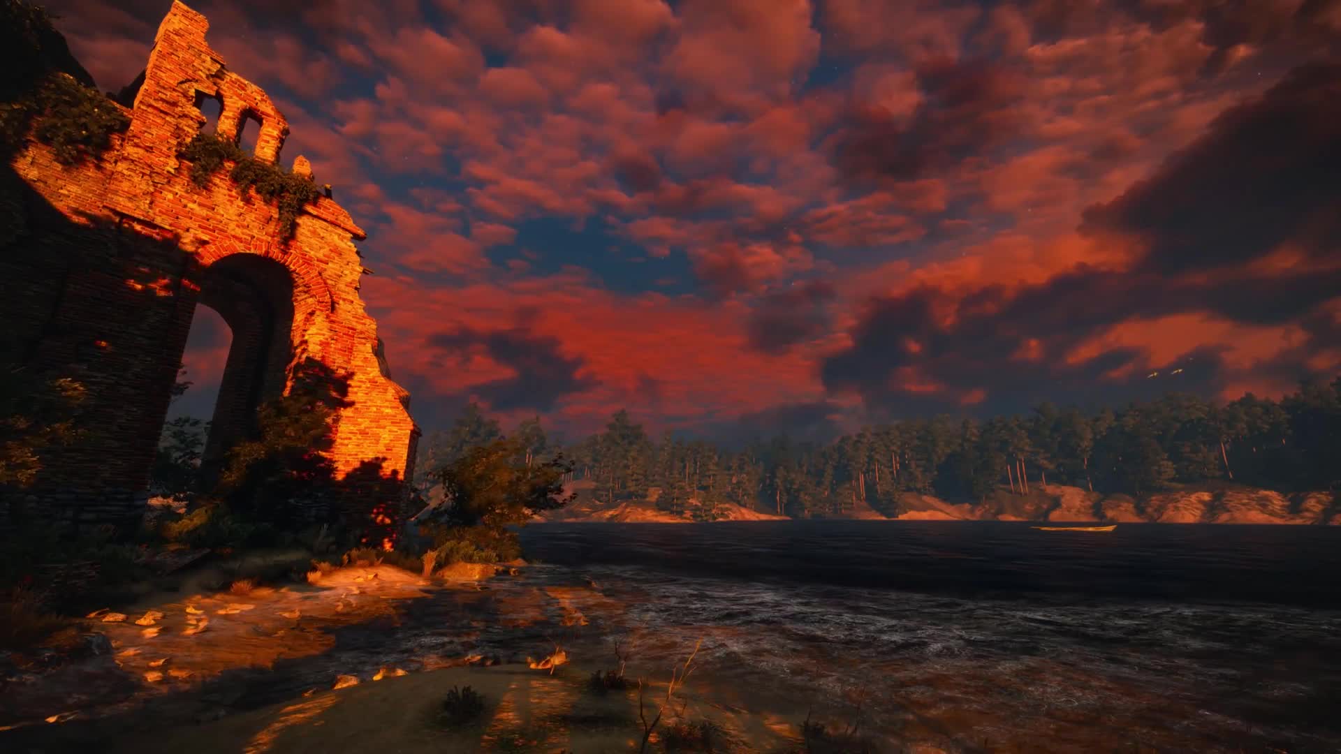 Ruins by the water Live Wallpaper