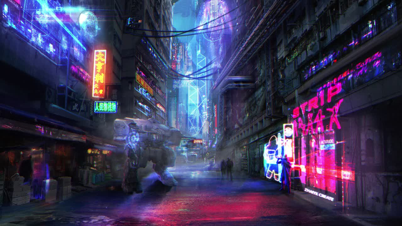 Cyberpunk parallax Live Wallpaper