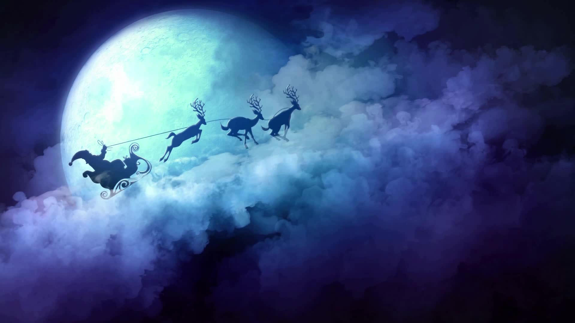 Reindeer and Santa Claus Live Wallpaper