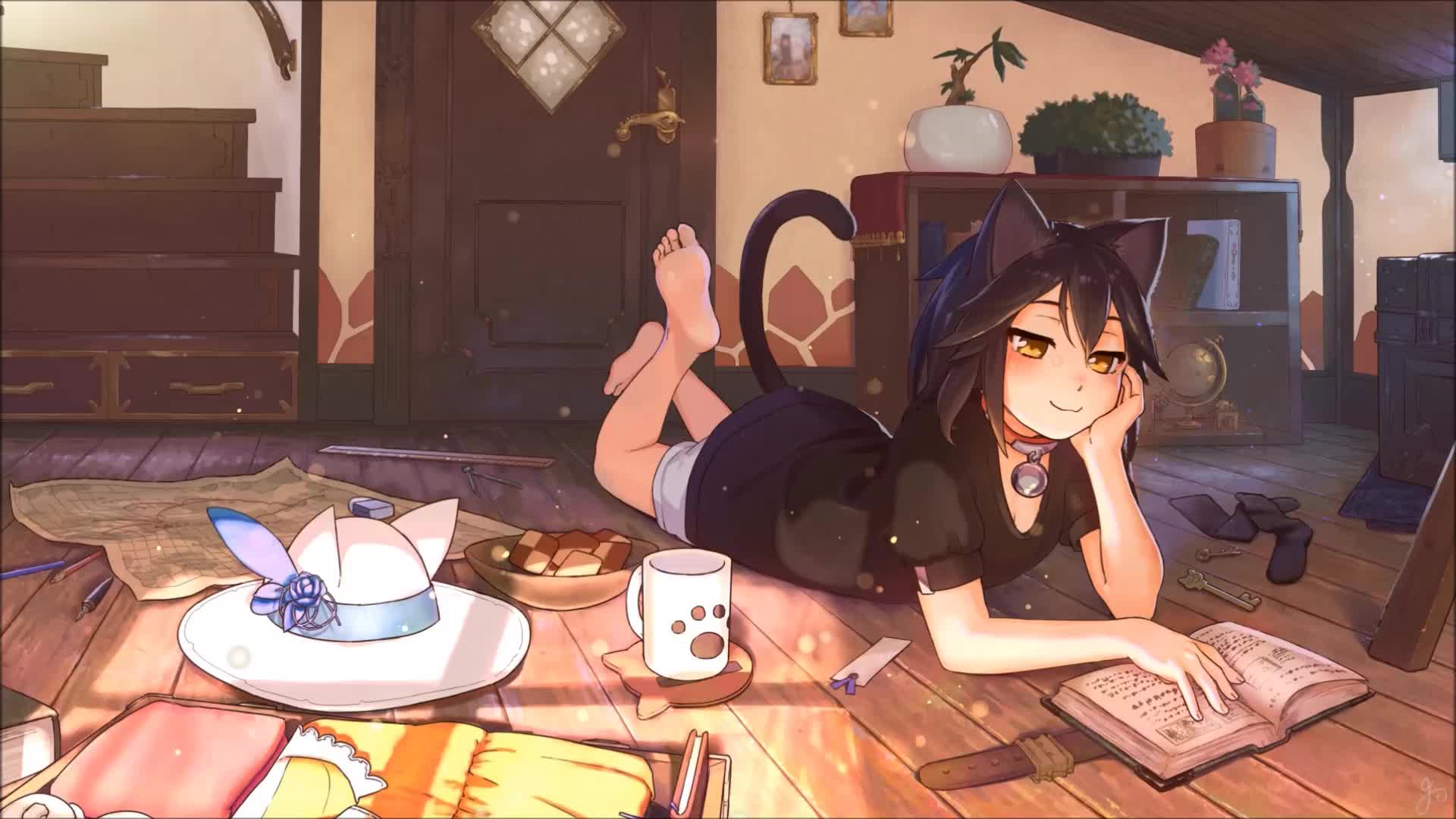 Cute neko (anime cat girl) Live Wallpaper