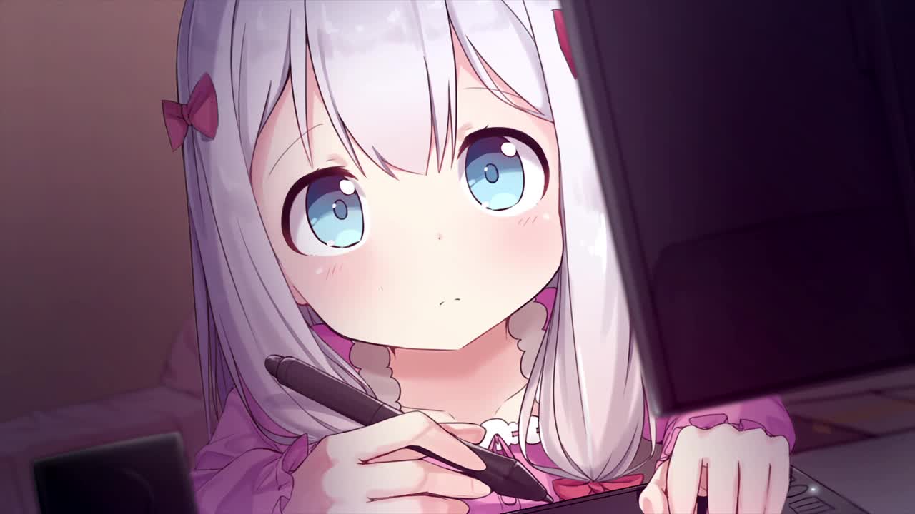 Anime girl with a stylus Live Wallpaper