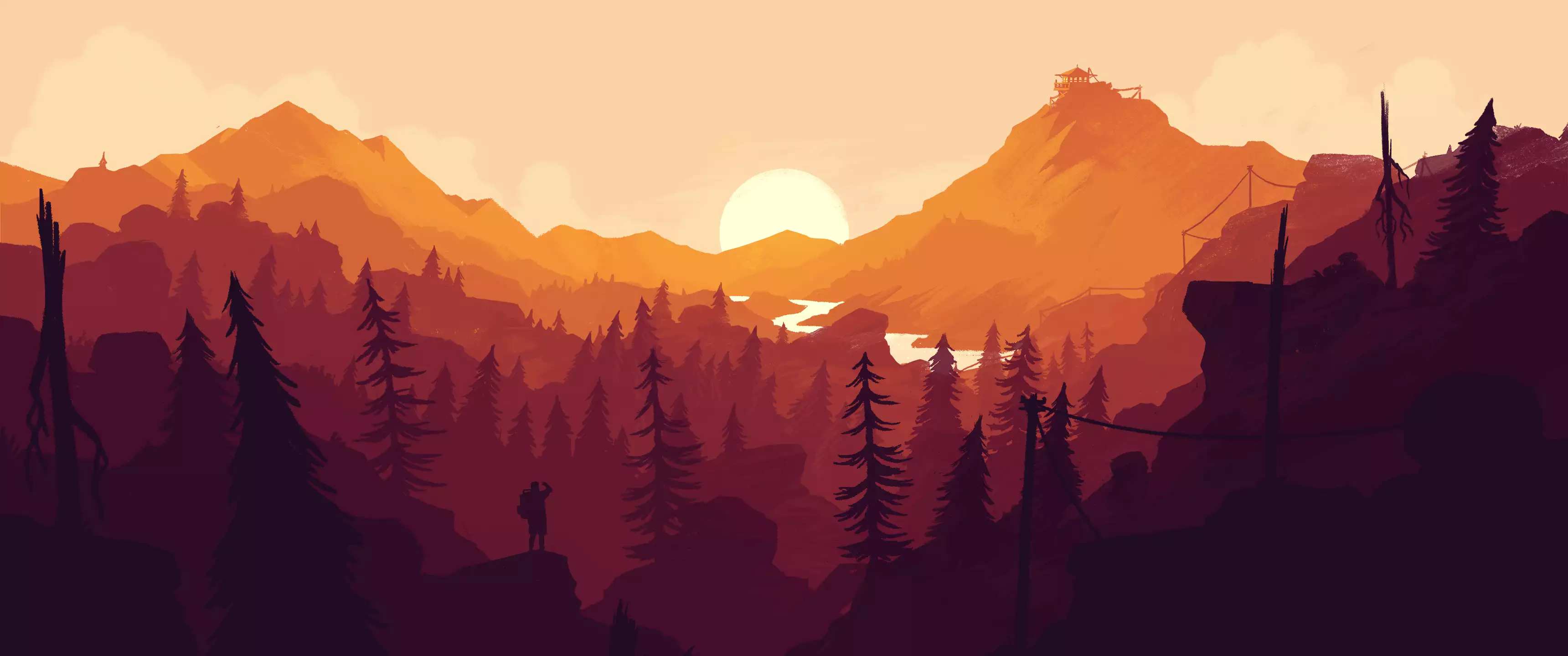landscapes - nature, arts, sunset, mountains, river Live Wallpaper