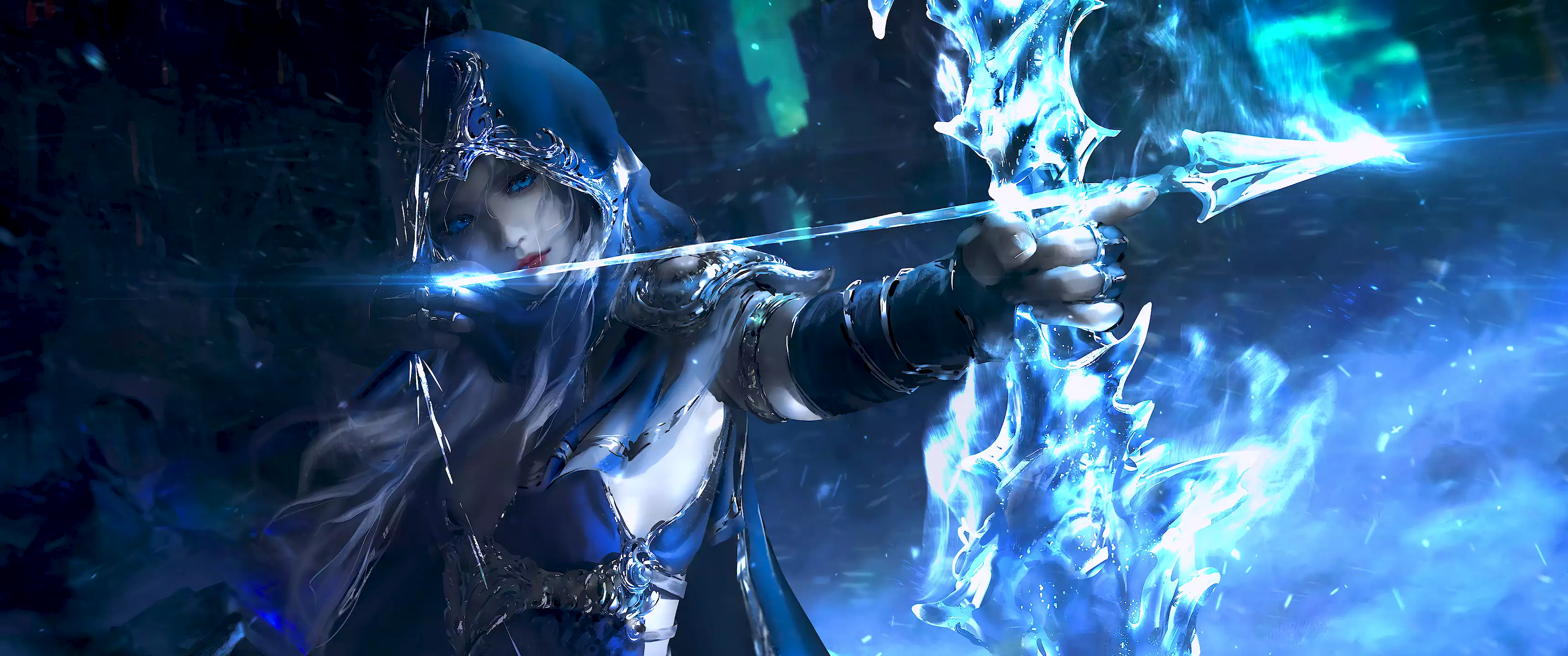 ashe, anime, anime girls, arts, archer, onion, league of legends, lol, games Live Wallpaper