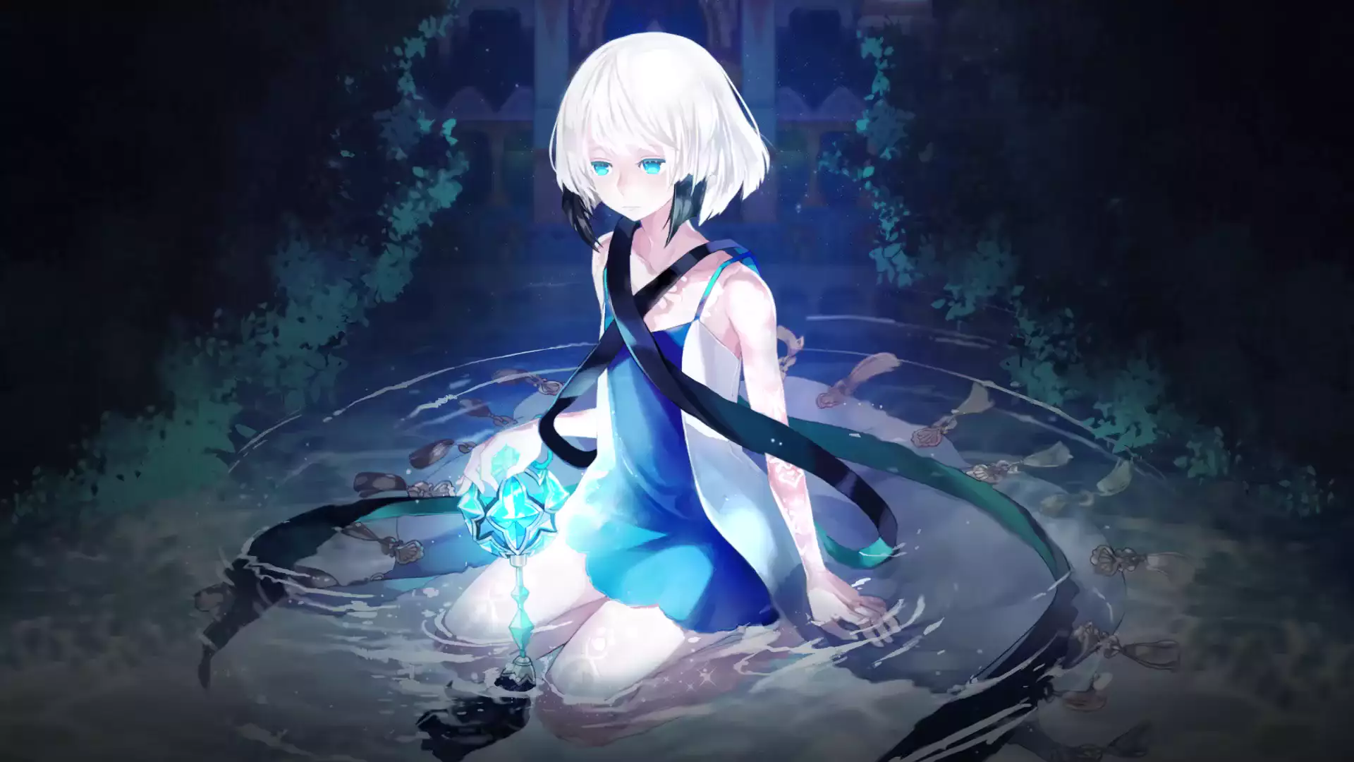 lake, anime, anime girls, enn, mabinogi, games, arts, reflection, water Live Wallpaper