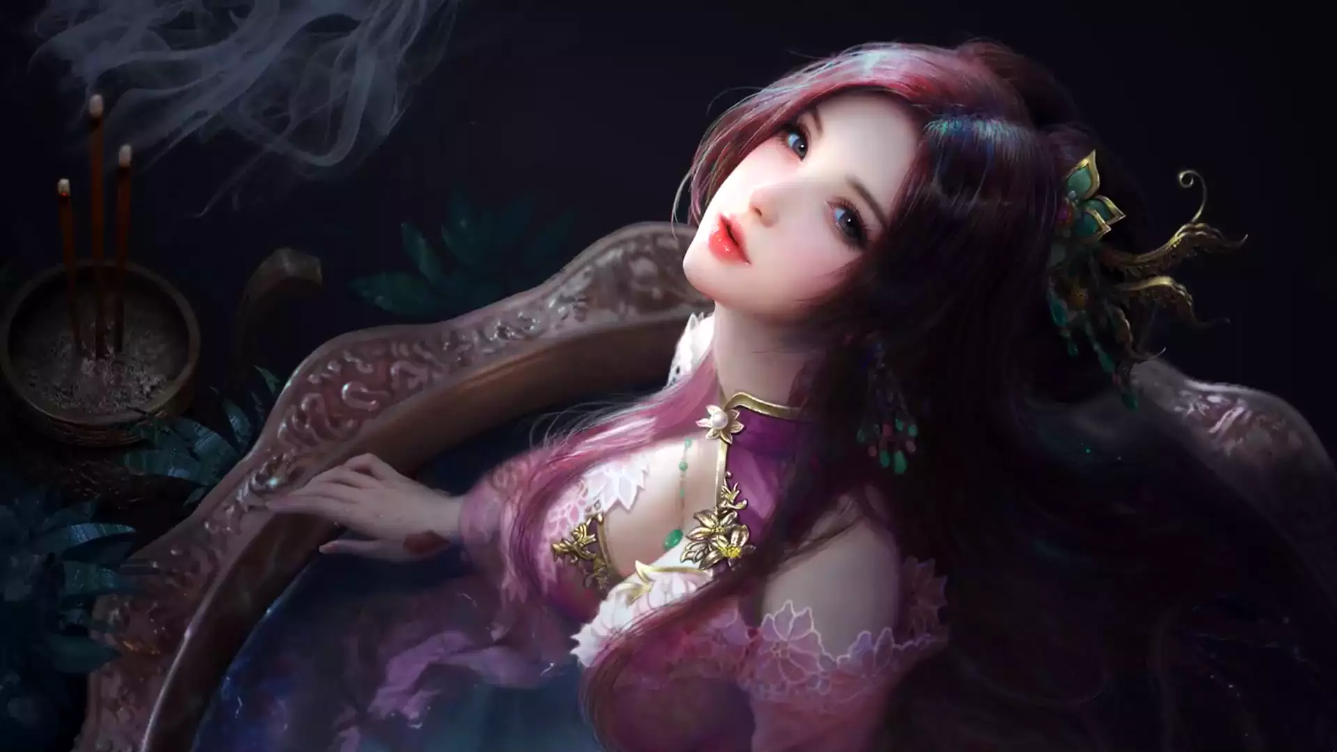 moon girl, martial peak, peak martial arts, beautiful girl, anime, arts, qu hua chang, moon, anime girls Live Wallpaper