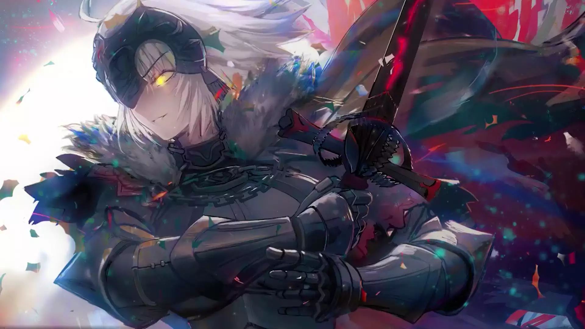 anime girls, games, sword, fate-grand order, jeanne darc, fate, armor, anime, joan of arc, arts Live Wallpaper