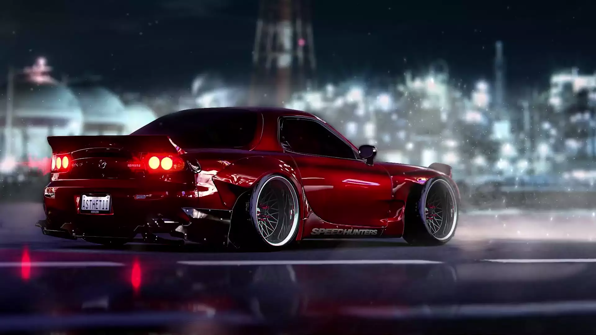 cities, mazda, auto - moto, night, the city at night Live Wallpaper
