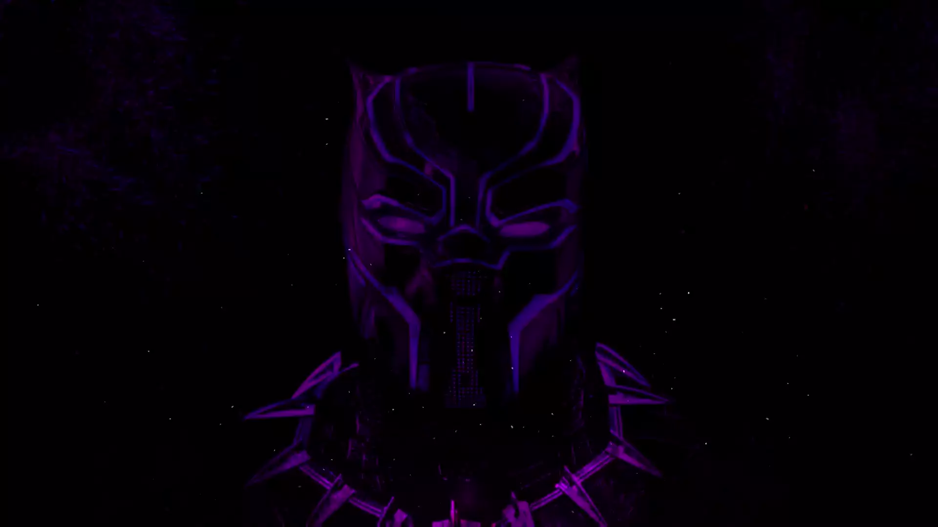 movies, neon, black background, black panther Live Wallpaper