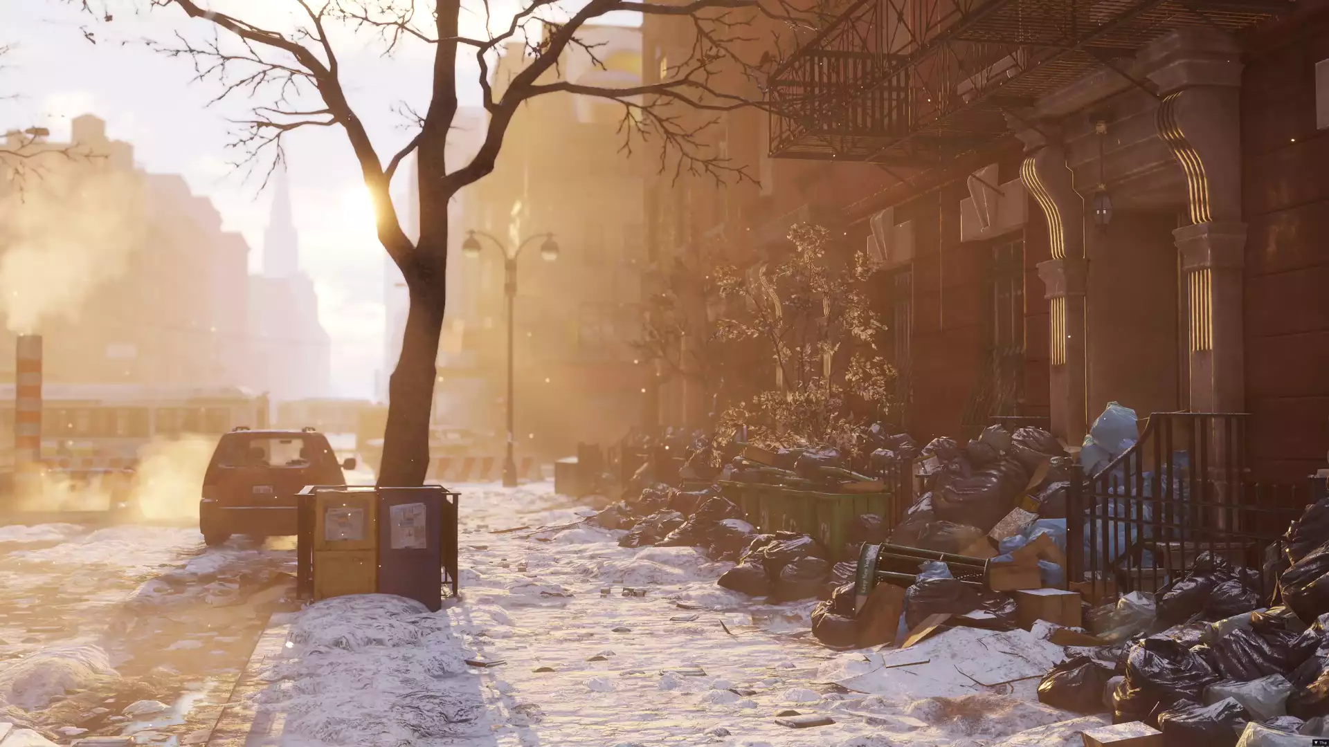 arts, garbage, cities, evening, dump, games, winter, snow, tom clancys Live Wallpaper