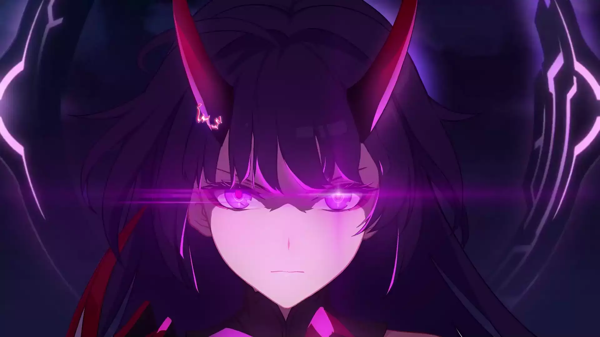 herrscher of thunder, anime girls, arts, anime, games, horns, raiden mei Live Wallpaper