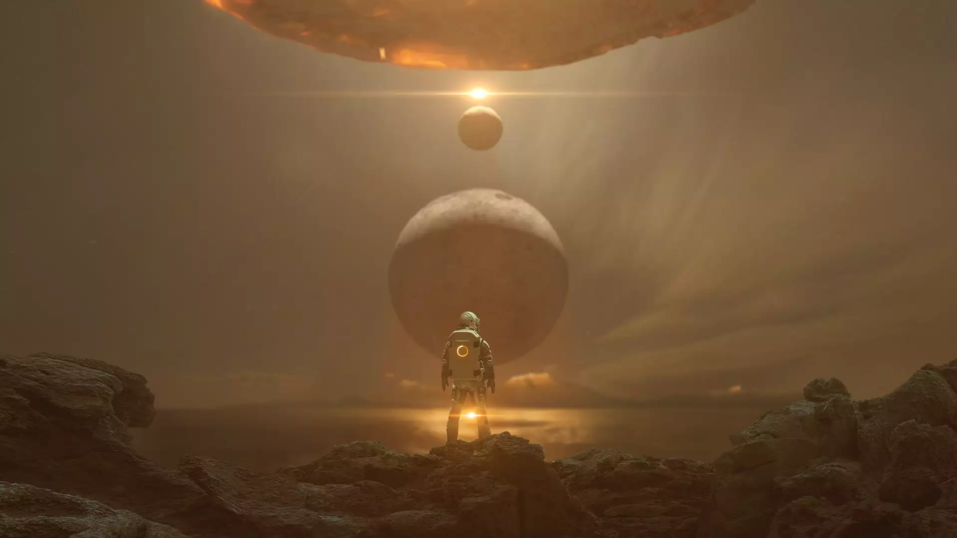 planet, astronaut, comet, arts, space Live Wallpaper