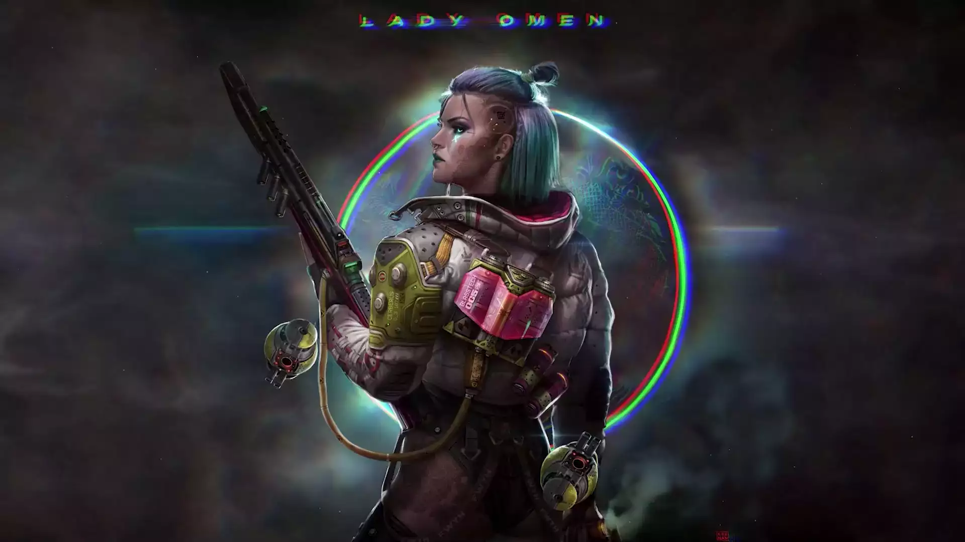 games, girls, arts, tattoo, neon, cyberpunk, weapon, judy alvarez Live Wallpaper