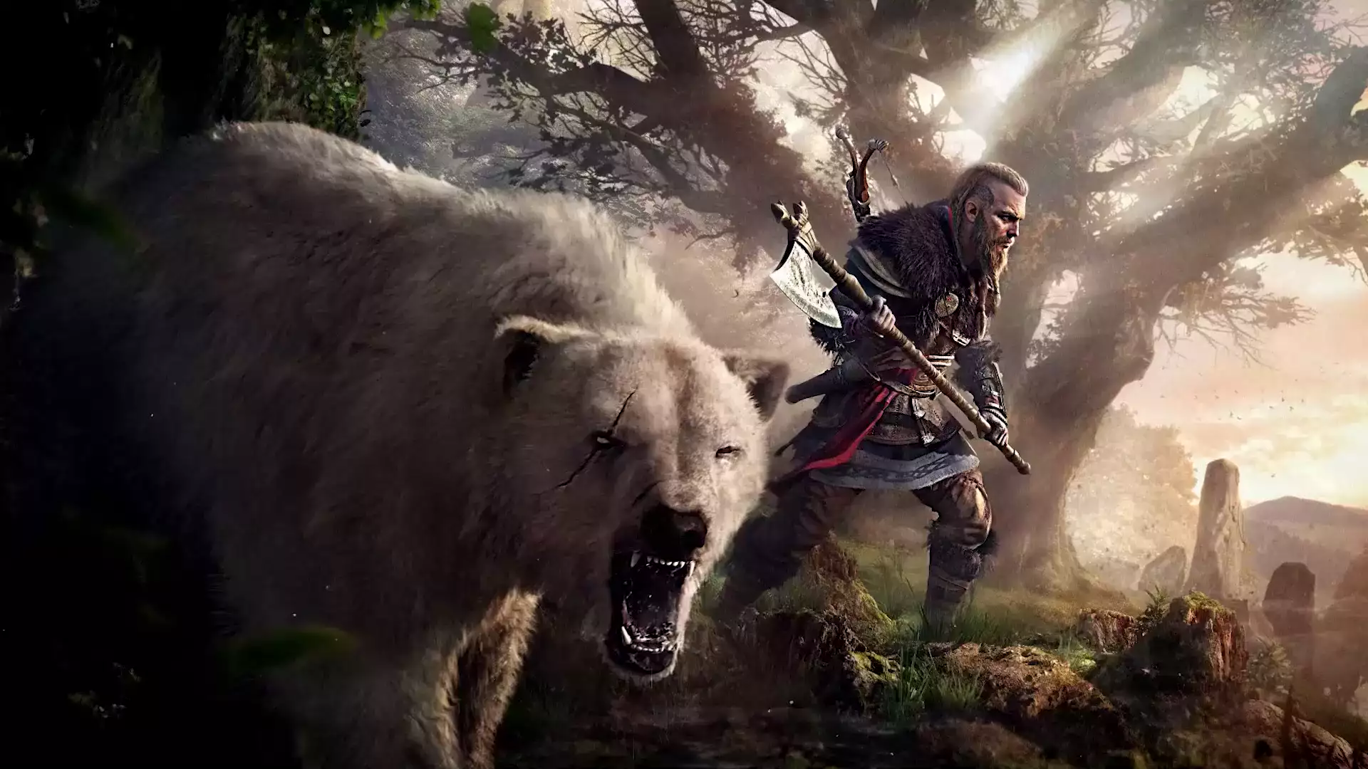 avor varinsdotter, arts, animals, assassin’s creed valhalla, onion, games, assassin’s creed, axe, bear Live Wallpaper
