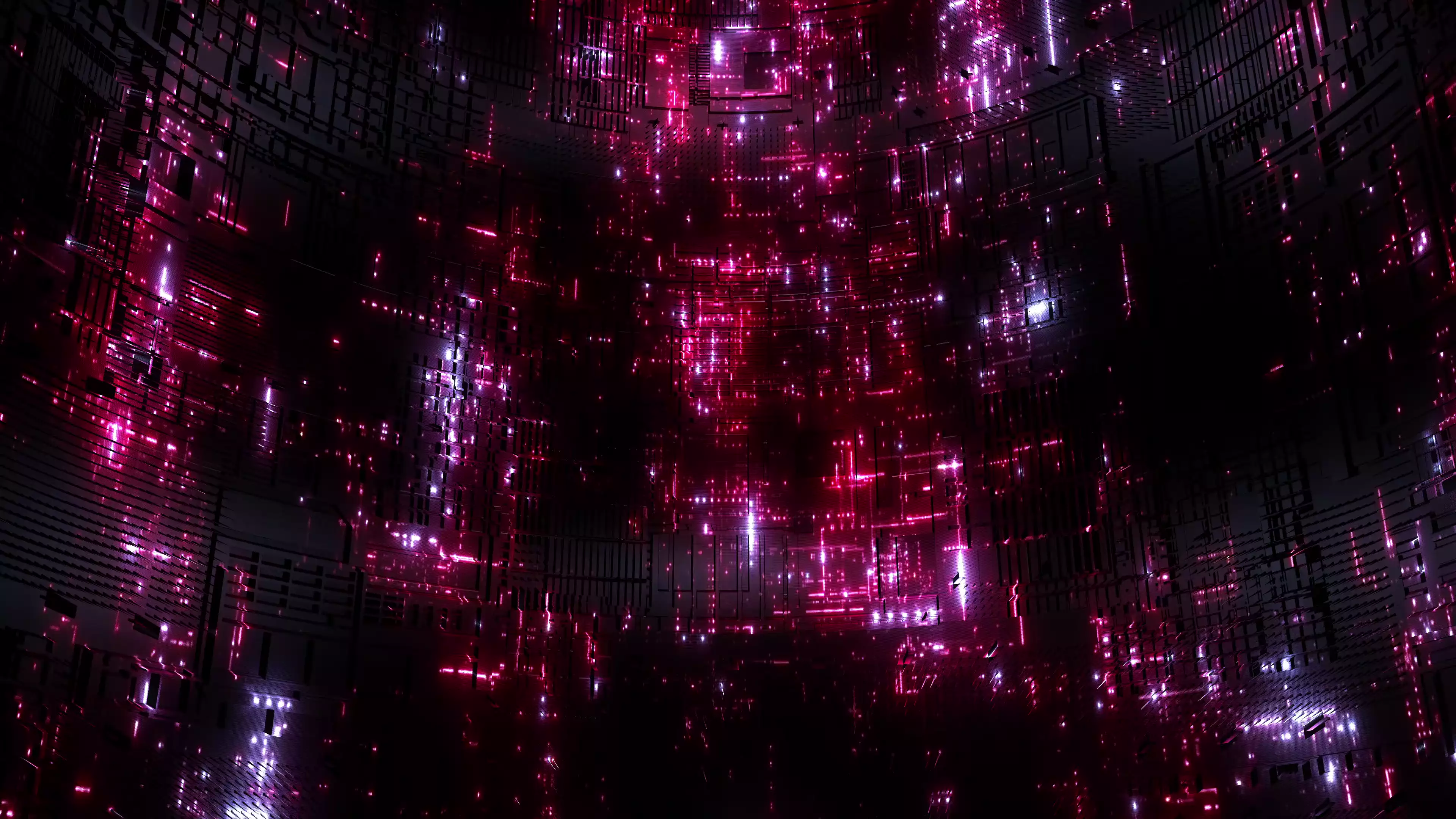 neon, data center, red lines, abstractions Live Wallpaper