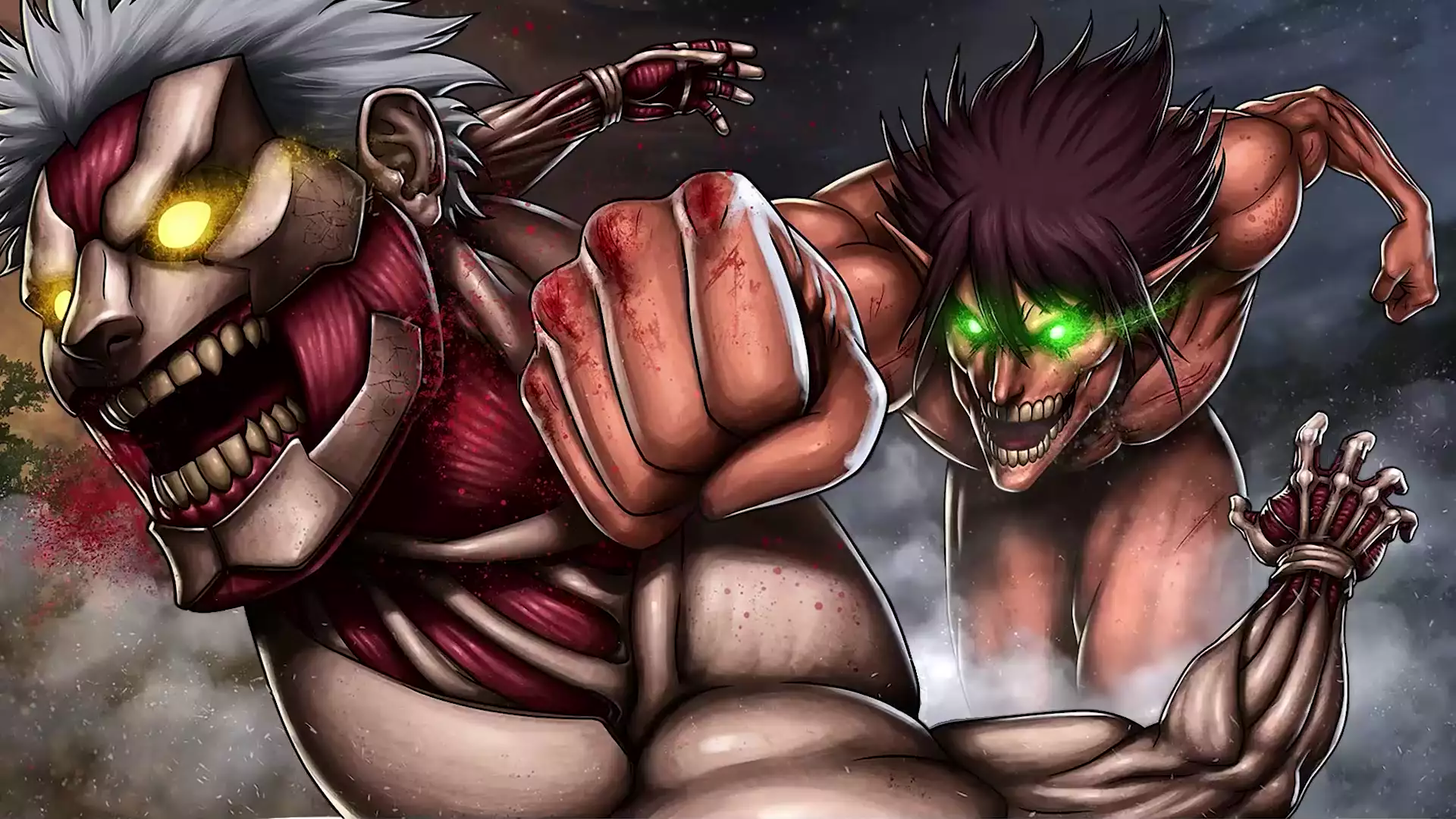 eren yeager, anime, arts, attack on titan, rainer brown, titan Live Wallpaper