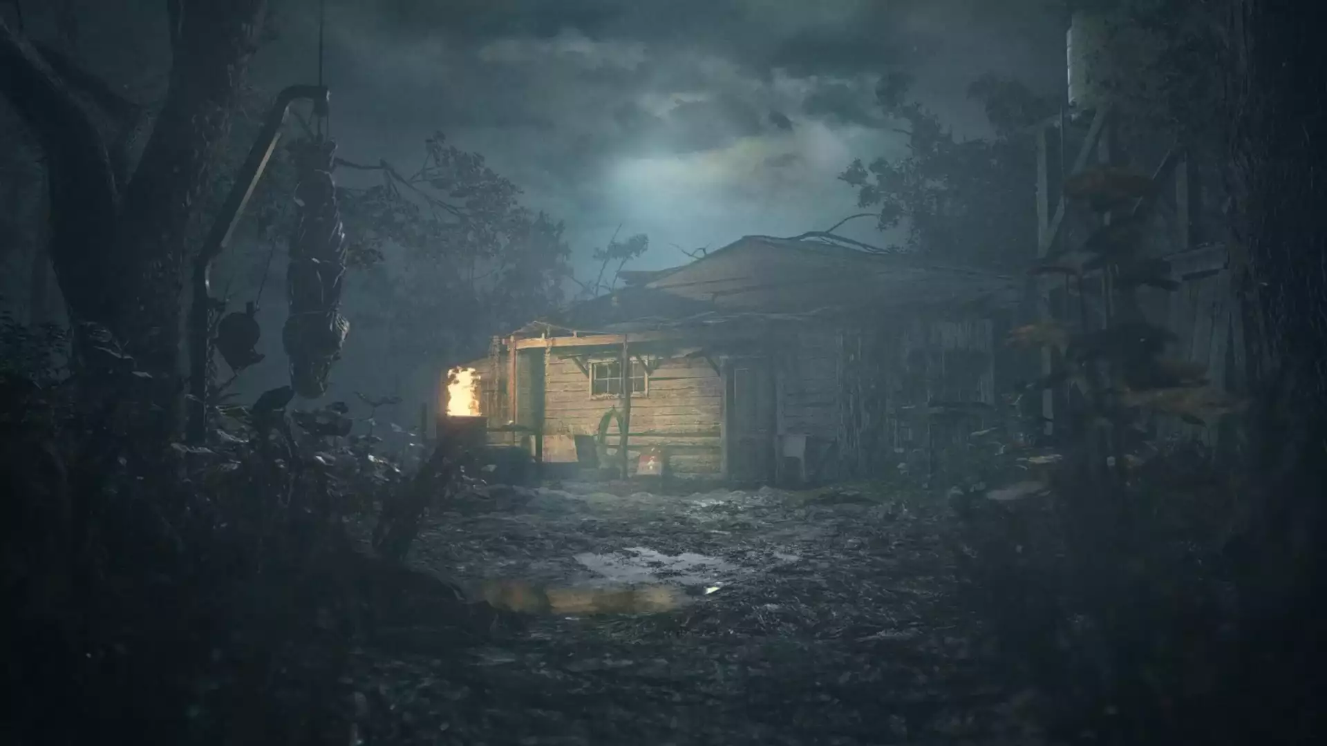 mysticism - horror, resident evil, night, wooden house, games Live Wallpaper