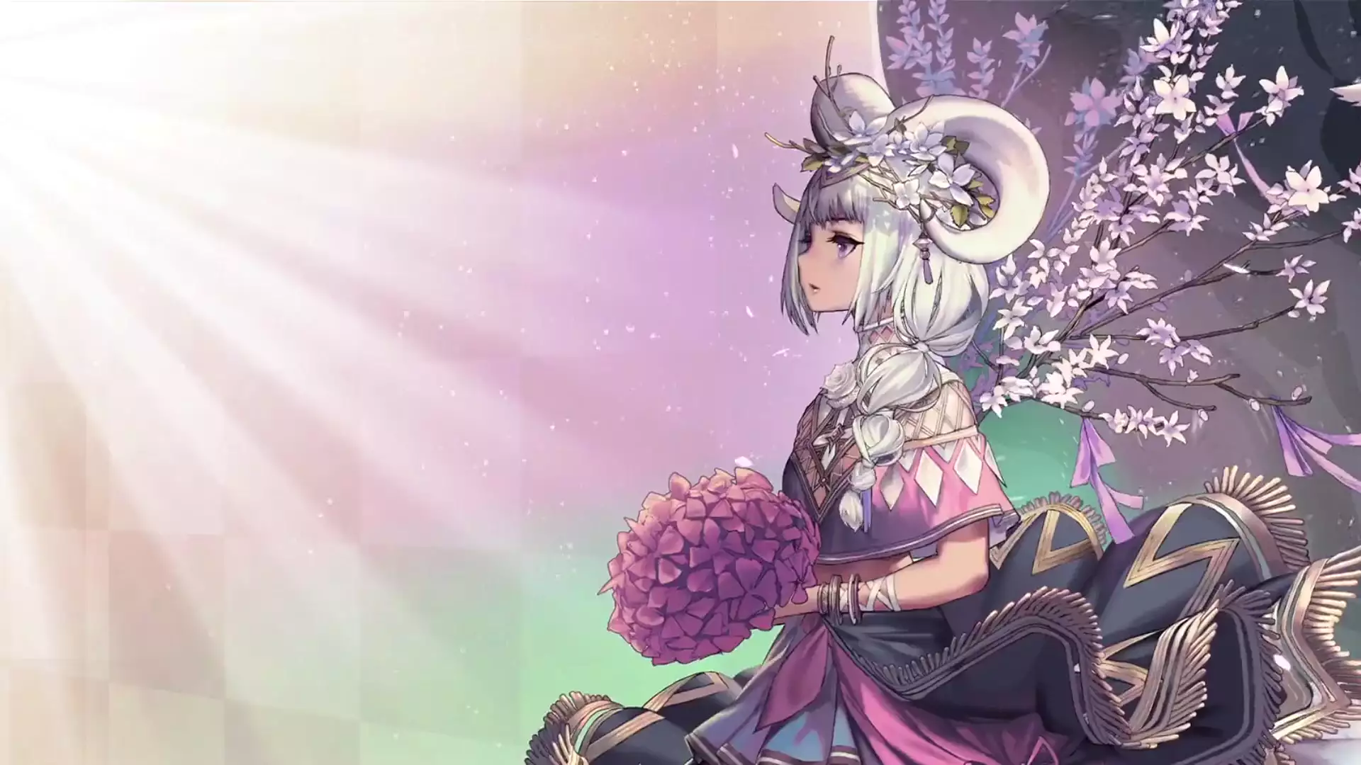 pan, games, petals, flowers, anime, wings, anime girls, destiny child, destinys child, horns, arts Live Wallpaper