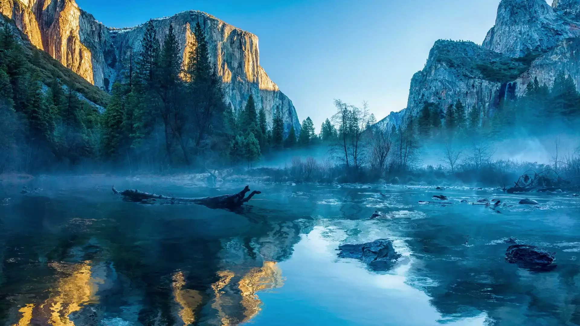 fog, landscapes - nature, river, mountains Live Wallpaper