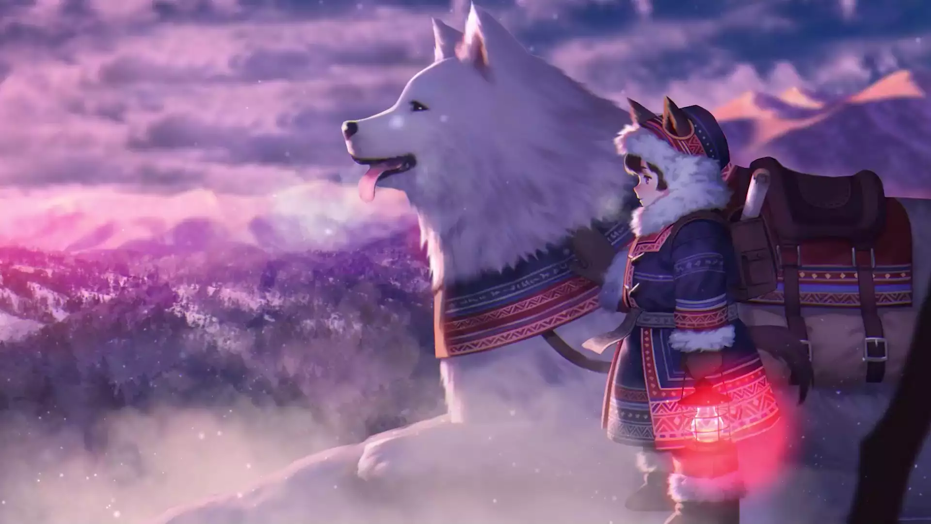 Live Wallpaper: evening, ears, winter, anime, animals, arts, dog, anime  girls - Rare Gallery HD Live Wallpapers